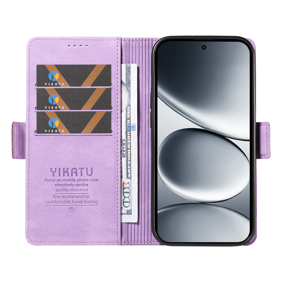 For Xiaomi Redmi Note 15 Pro 5G (Global) Leather Case YIKATU YK-005 Skin-touch Feeling Wallet Phone Cover - Purple
