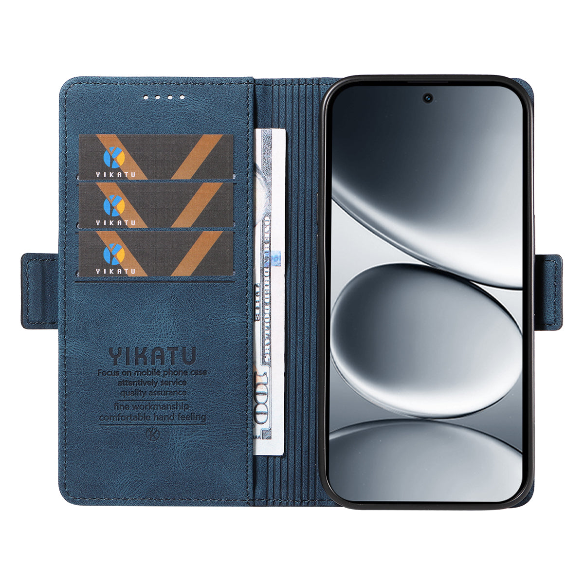 For Xiaomi Redmi Note 15 Pro 5G (Global) Leather Case YIKATU YK-005 Skin-touch Feeling Wallet Phone Cover - Blue