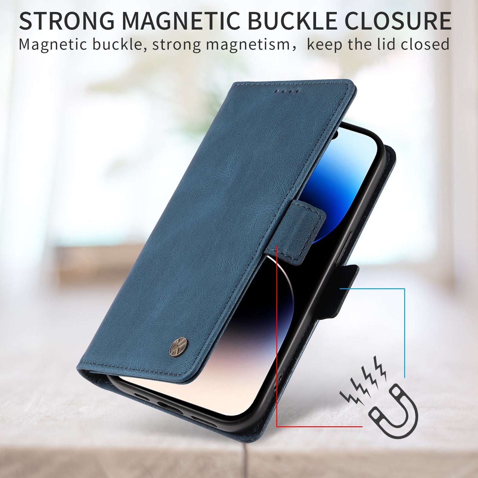 For Xiaomi Redmi Note 15 Pro 5G (Global) Leather Case YIKATU YK-005 Skin-touch Feeling Wallet Phone Cover - Blue