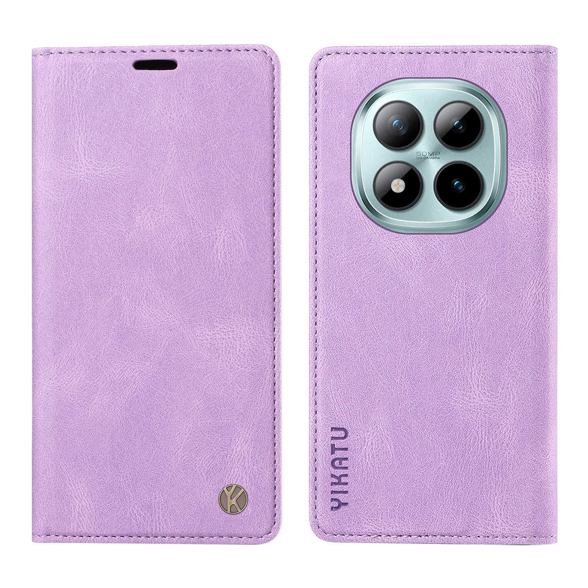 For Xiaomi Poco M8 Pro 5G / Redmi Note 15 Pro+ 5G (Global) Leather Cover YIKATU YK-004 Skin-Touch Wallet Phone Cases - Purple