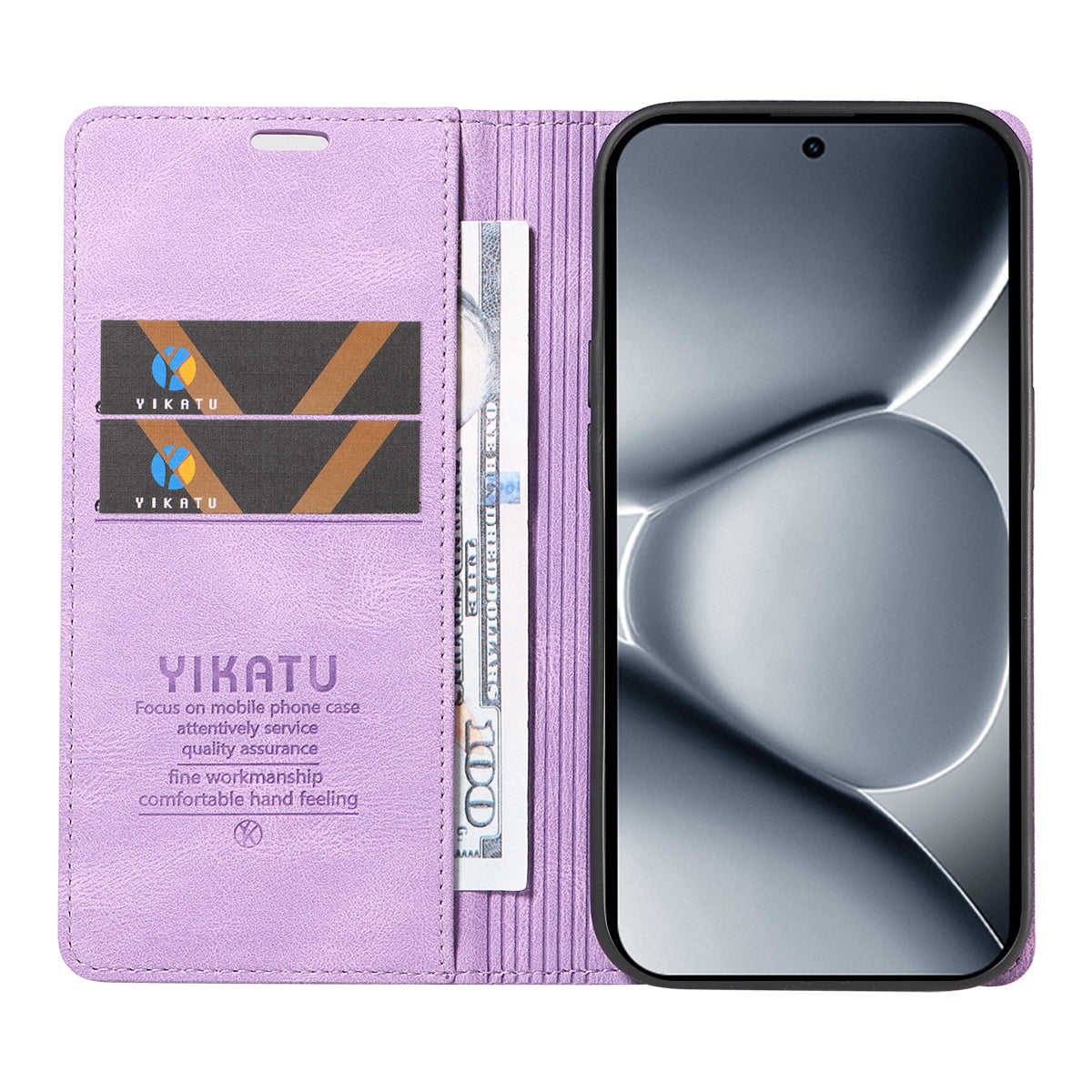 For Xiaomi Poco M8 Pro 5G / Redmi Note 15 Pro+ 5G (Global) Leather Cover YIKATU YK-004 Skin-Touch Wallet Phone Cases - Purple