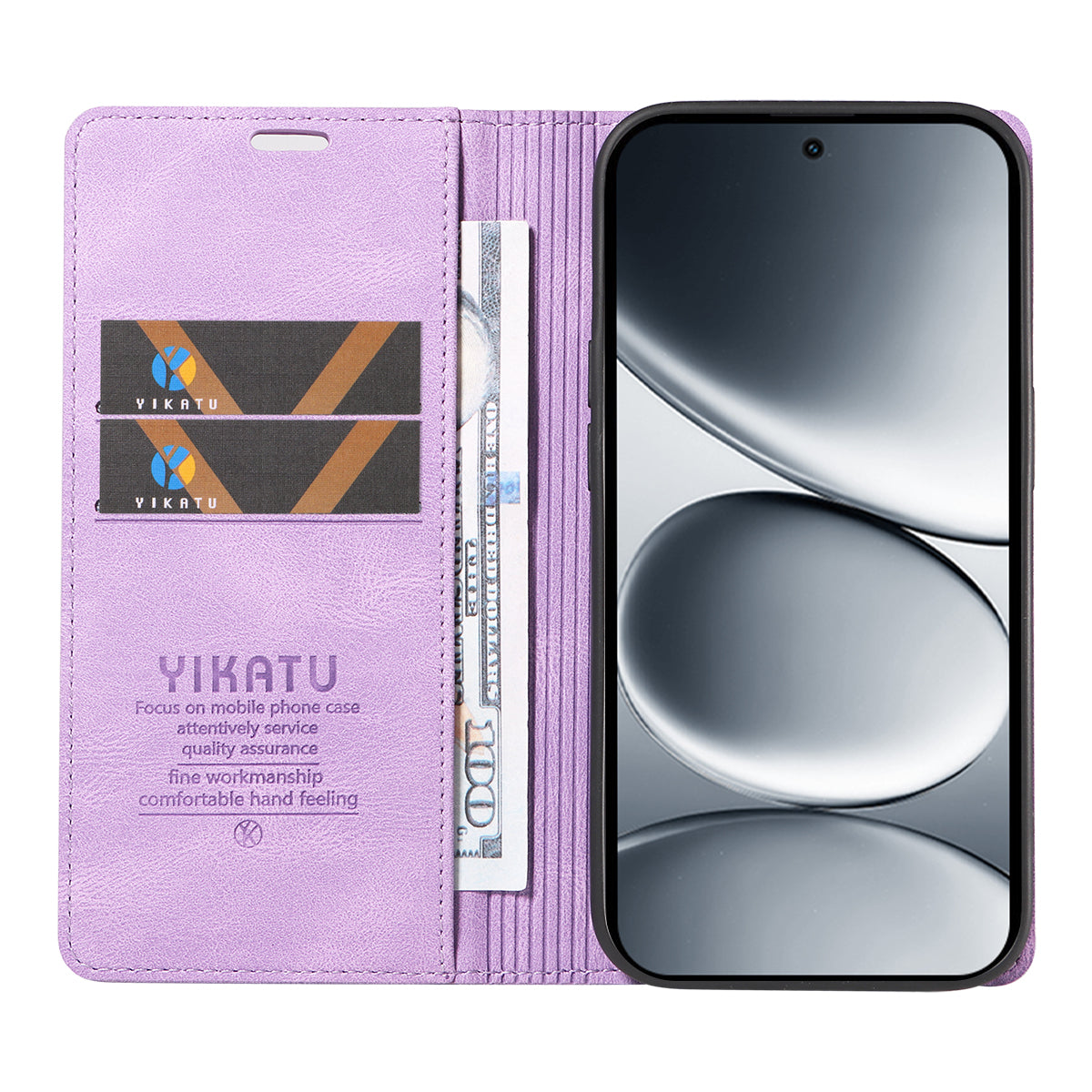 For Xiaomi Redmi Note 15 Pro 5G (Global) Leather Cover YIKATU YK-004 Skin-Touch Wallet Phone Cases - Purple