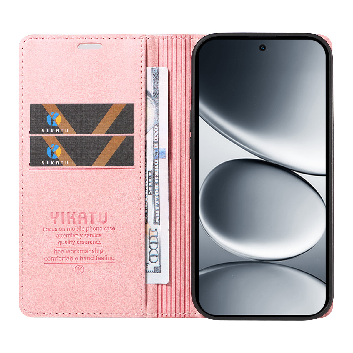 For Xiaomi Redmi Note 15 Pro 5G (Global) Leather Cover YIKATU YK-004 Skin-Touch Wallet Phone Cases - Pink