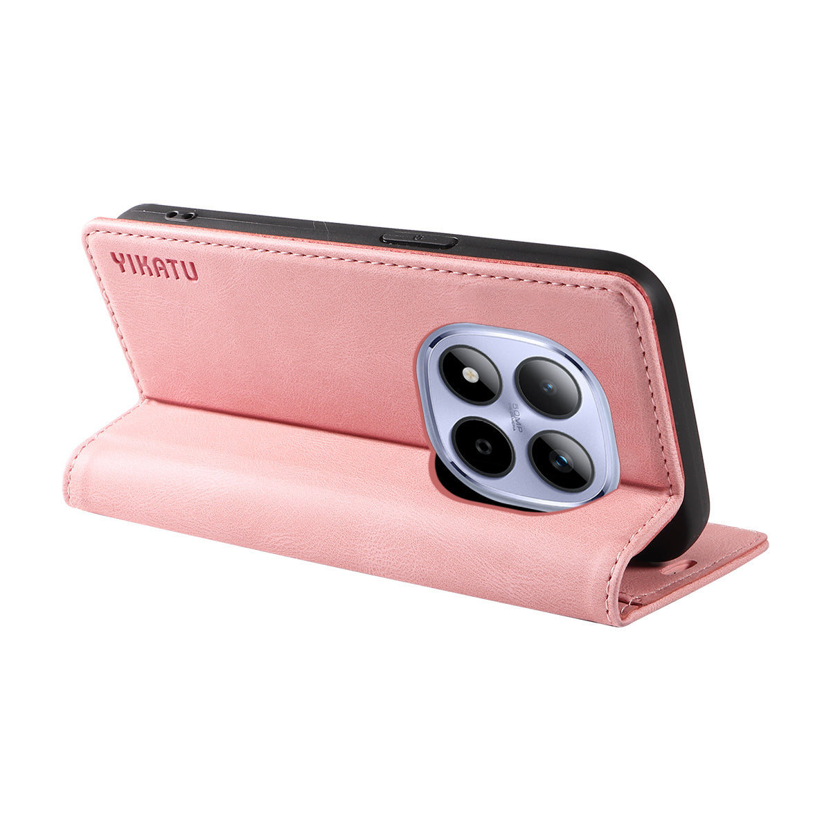 For Xiaomi Redmi Note 15 Pro 5G (Global) Leather Cover YIKATU YK-004 Skin-Touch Wallet Phone Cases - Pink