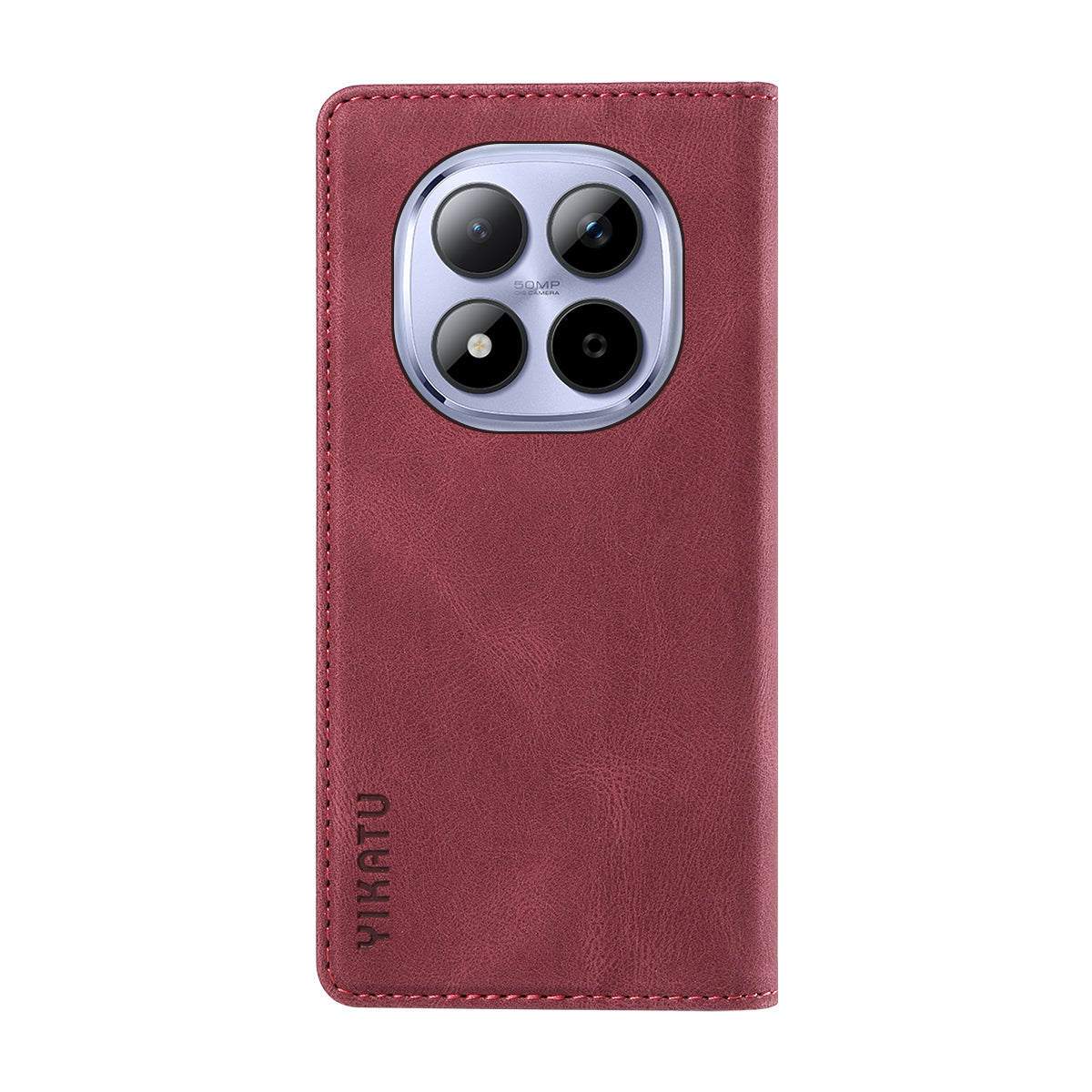 For Xiaomi Redmi Note 15 Pro 5G (Global) Leather Cover YIKATU YK-004 Skin-Touch Wallet Phone Cases - Wine Red