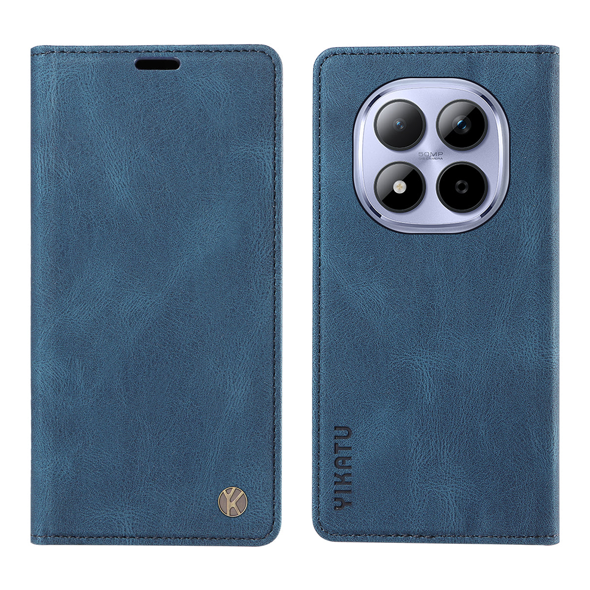 For Xiaomi Redmi Note 15 Pro 5G (Global) Leather Cover YIKATU YK-004 Skin-Touch Wallet Phone Cases - Blue