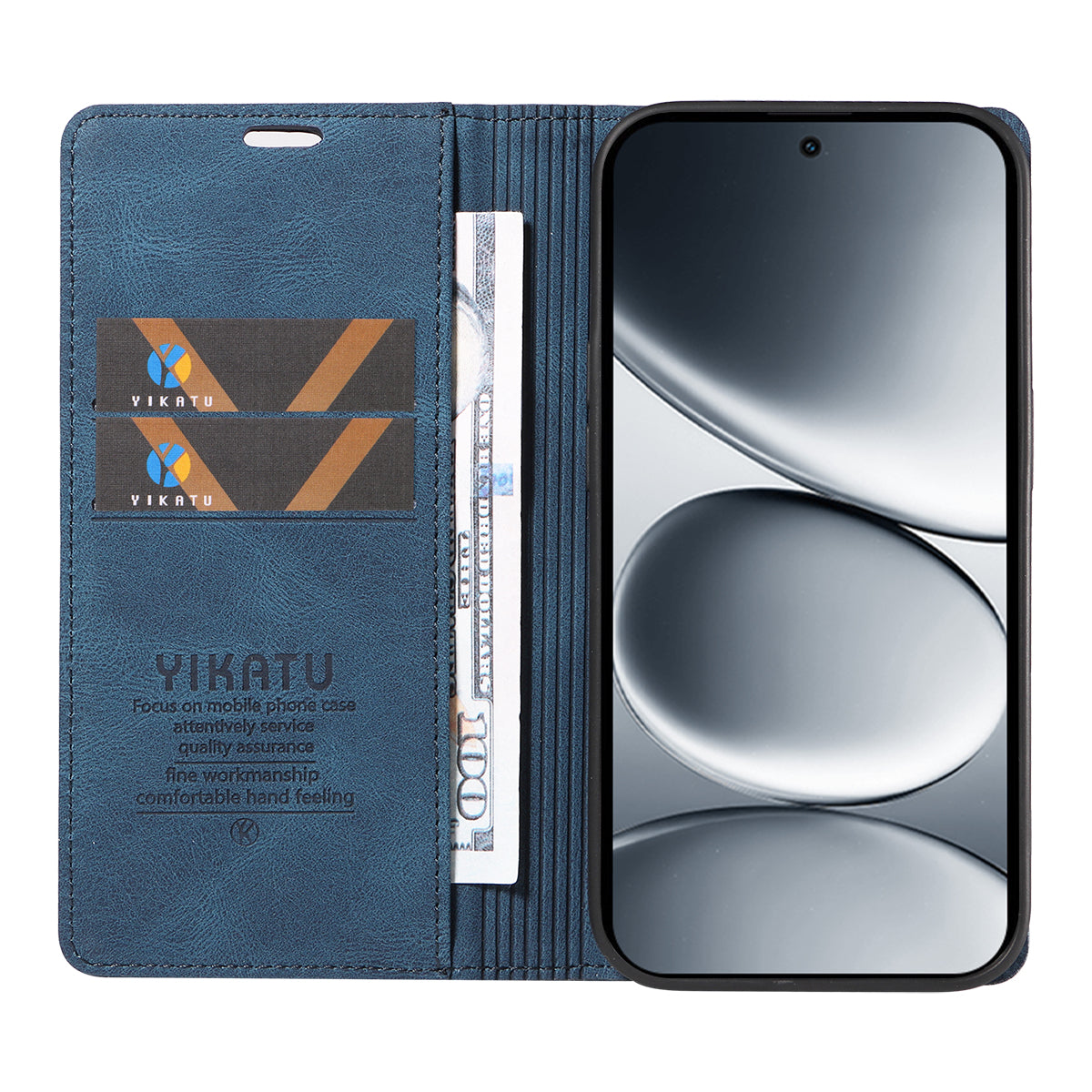 For Xiaomi Redmi Note 15 Pro 5G (Global) Leather Cover YIKATU YK-004 Skin-Touch Wallet Phone Cases - Blue