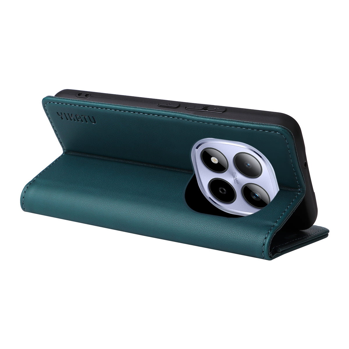 For Xiaomi Redmi Note 15 Pro 5G (Global) Phone Cases YIKATU Magnetic Closure PU Leather Mobile Cover - Green