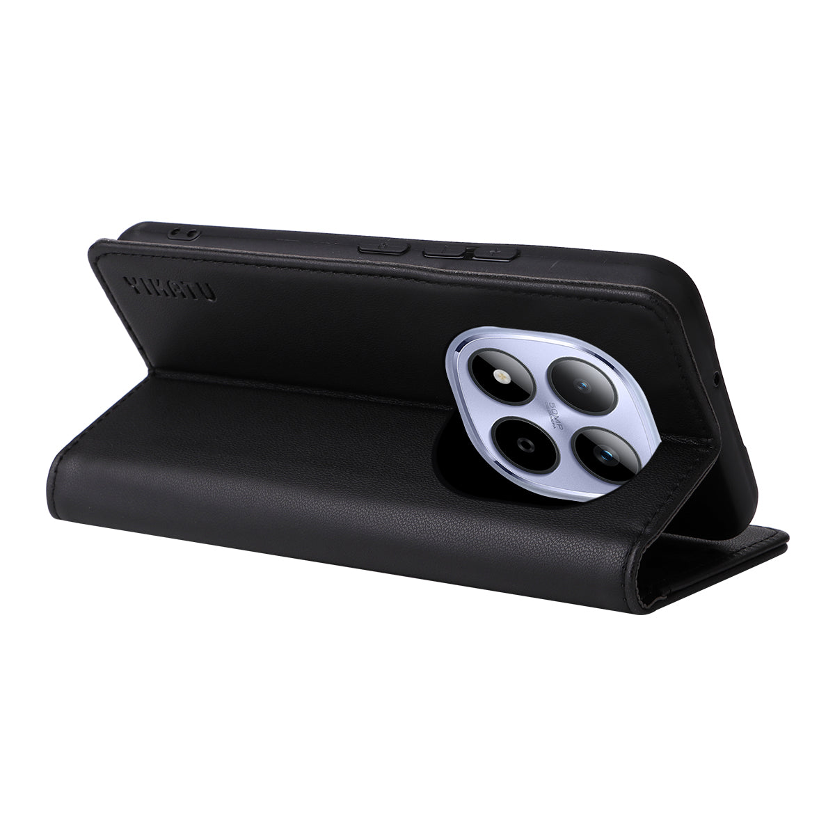 For Xiaomi Redmi Note 15 Pro 5G (Global) Phone Cases YIKATU Magnetic Closure PU Leather Mobile Cover - Black