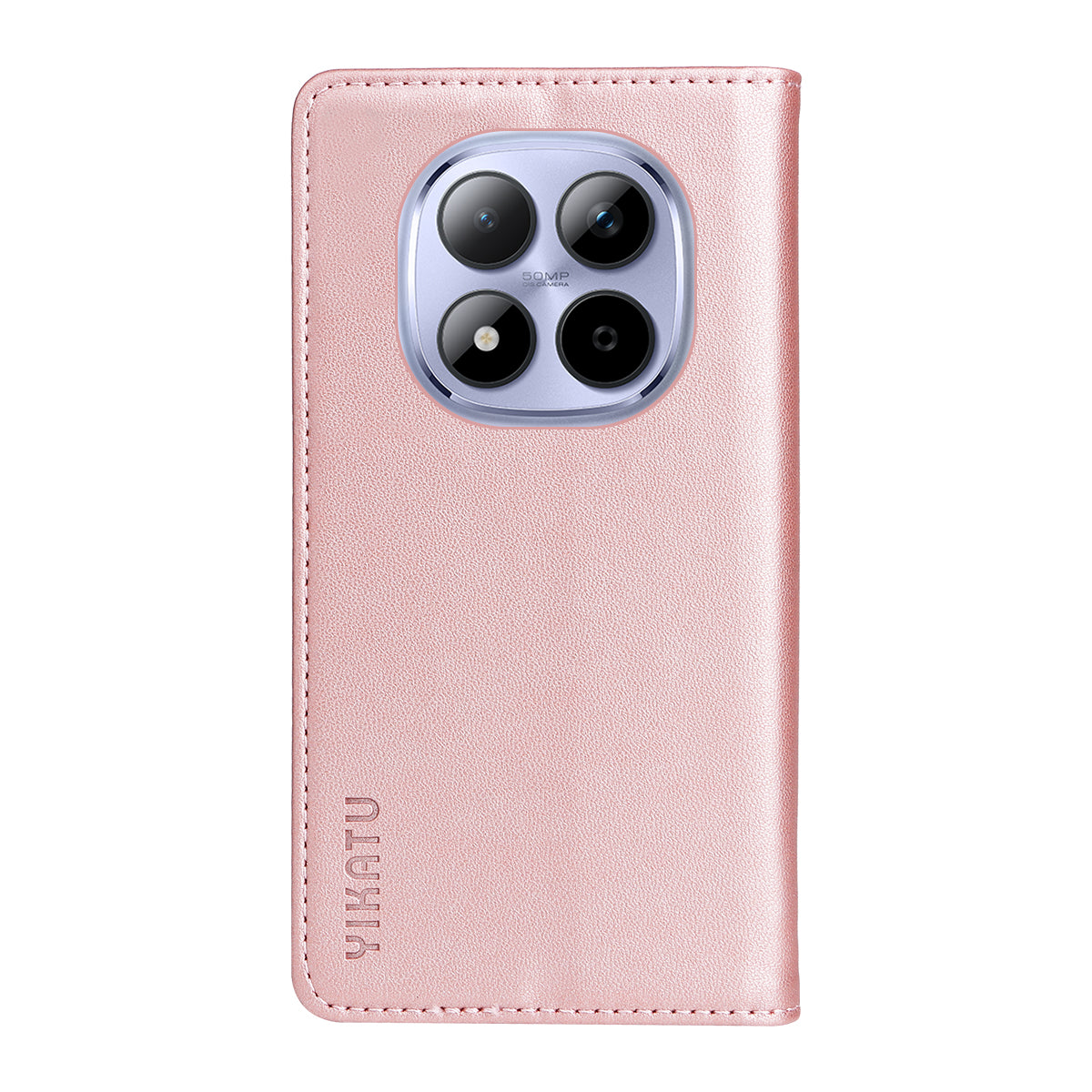 For Xiaomi Redmi Note 15 Pro 5G (Global) Phone Cases YIKATU Magnetic Closure PU Leather Mobile Cover -  Rose Gold