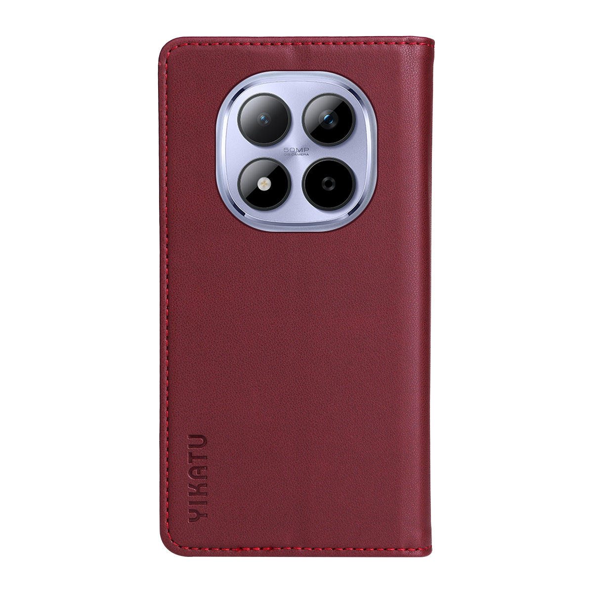 For Xiaomi Redmi Note 15 Pro 5G (Global) Phone Cases YIKATU Magnetic Closure PU Leather Mobile Cover - Wine Red