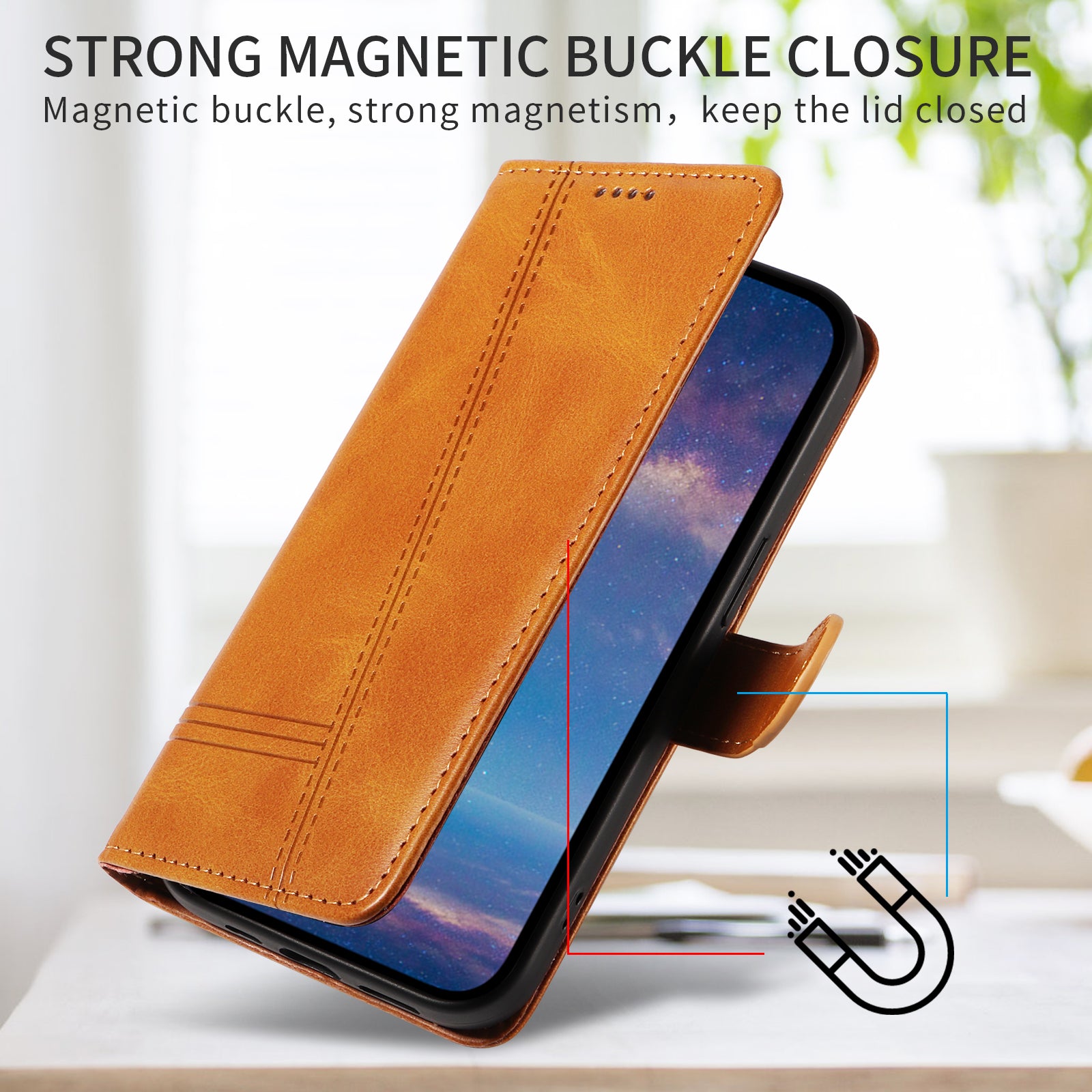For Xiaomi Poco M8 Pro 5G / Redmi Note 15 Pro+ 5G (Global) Wallet Case T-Shape Lines Leather Phone Cover Stand - Brown
