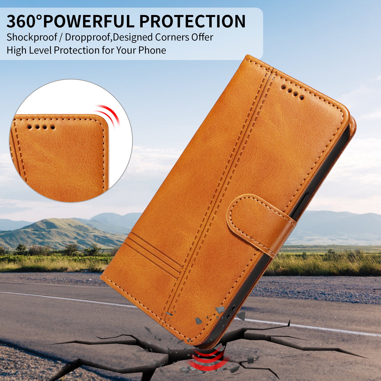 For Xiaomi Poco M8 Pro 5G / Redmi Note 15 Pro+ 5G (Global) Wallet Case T-Shape Lines Leather Phone Cover Stand - Brown