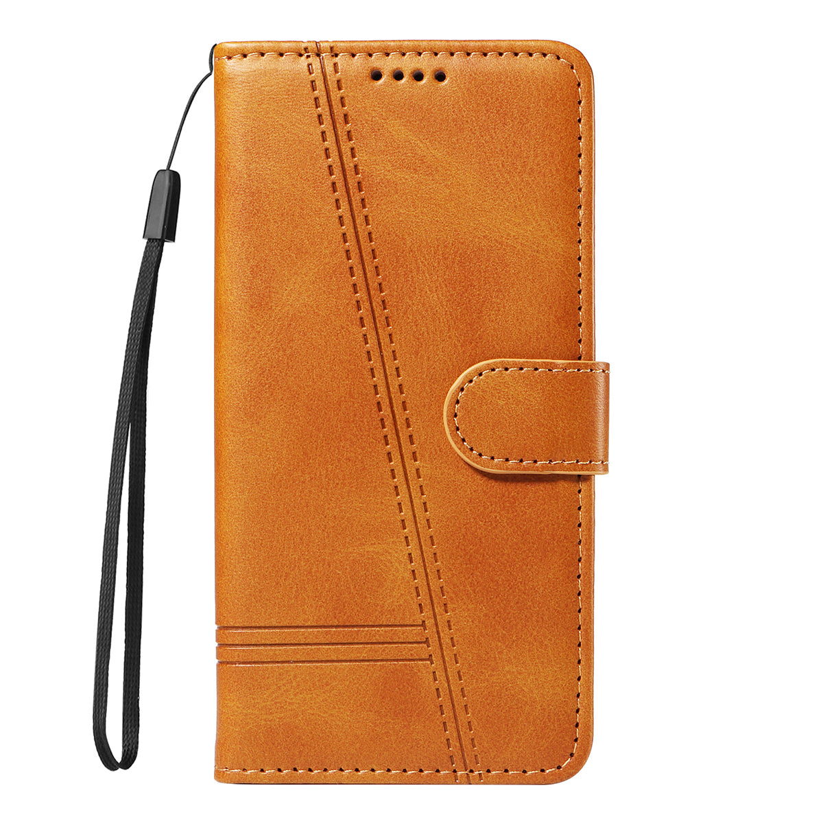For Xiaomi Poco M8 Pro 5G / Redmi Note 15 Pro+ 5G (Global) Wallet Case T-Shape Lines Leather Phone Cover Stand - Brown