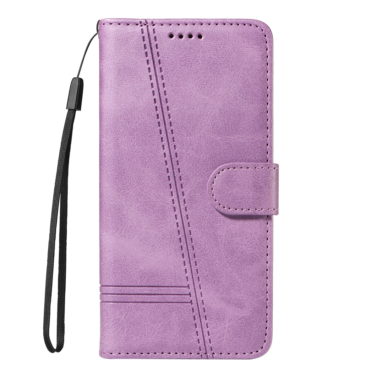 For Xiaomi Poco M8 Pro 5G / Redmi Note 15 Pro+ 5G (Global) Wallet Case T-Shape Lines Leather Phone Cover Stand -  Light Purple