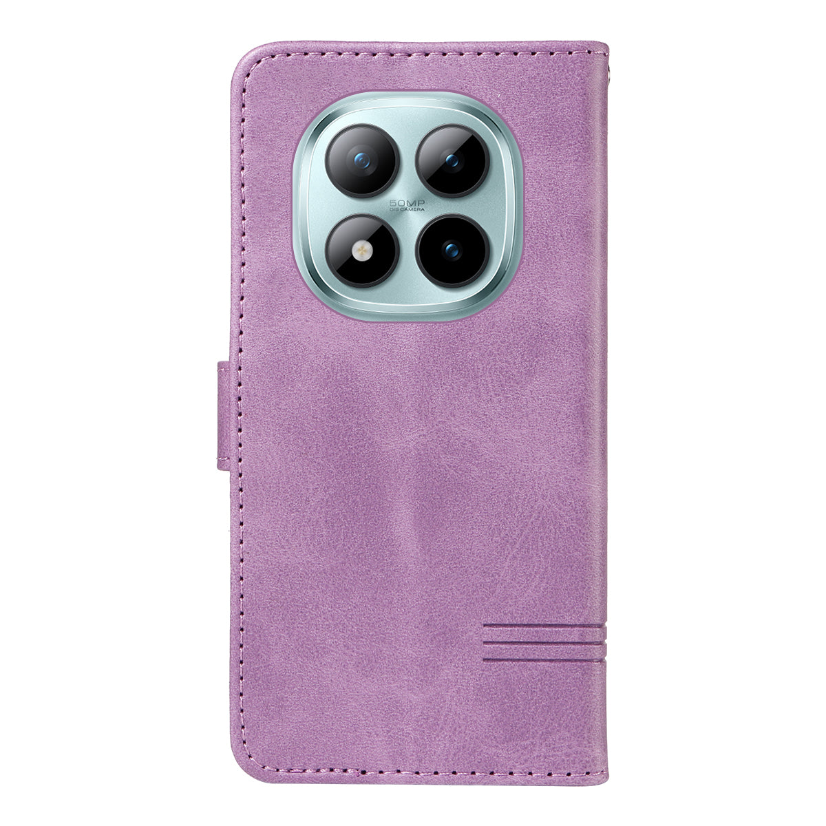 For Xiaomi Poco M8 Pro 5G / Redmi Note 15 Pro+ 5G (Global) Wallet Case T-Shape Lines Leather Phone Cover Stand -  Light Purple