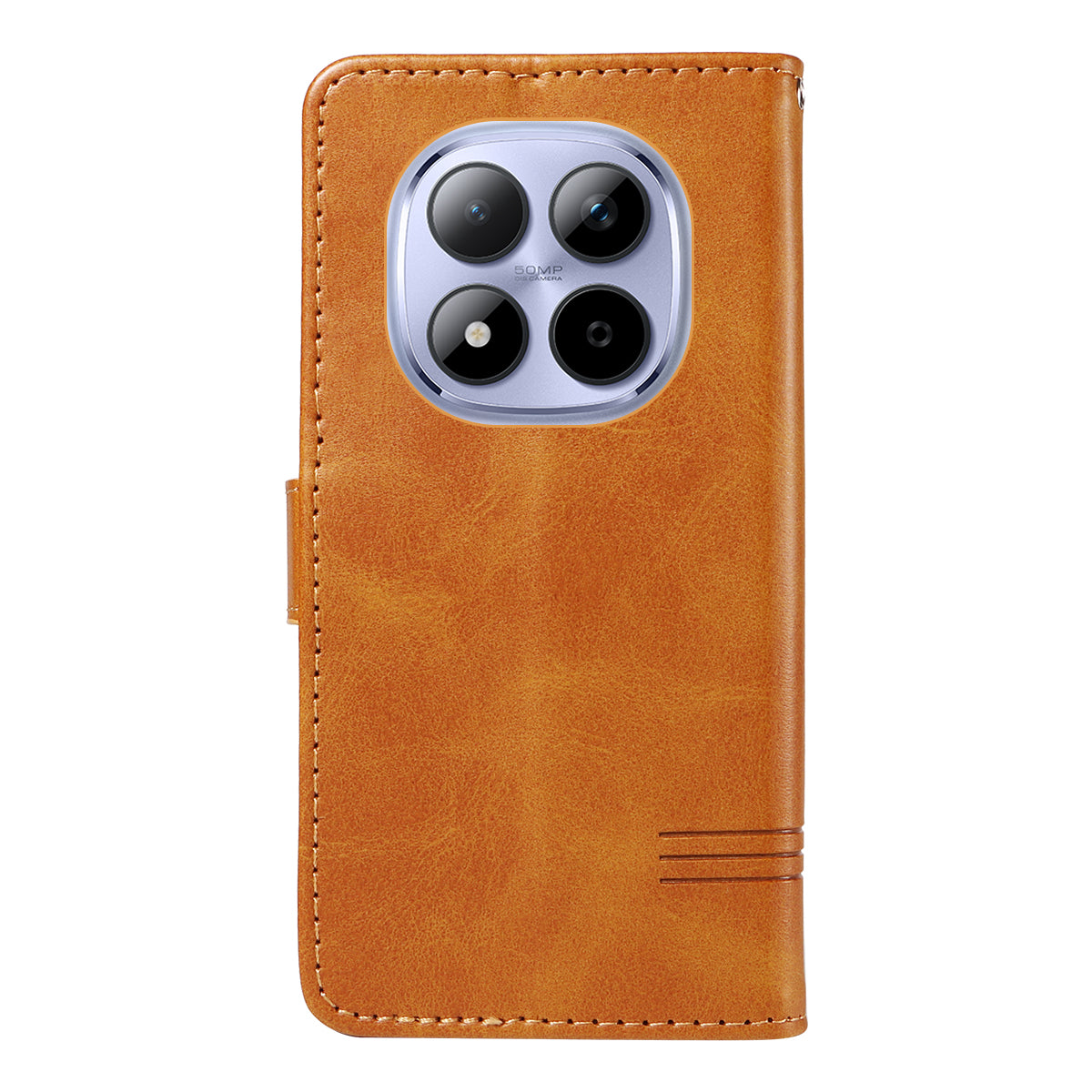 For Xiaomi Redmi Note 15 Pro 5G (Global) Wallet Case T-Shape Lines Leather Phone Cover Stand - Brown