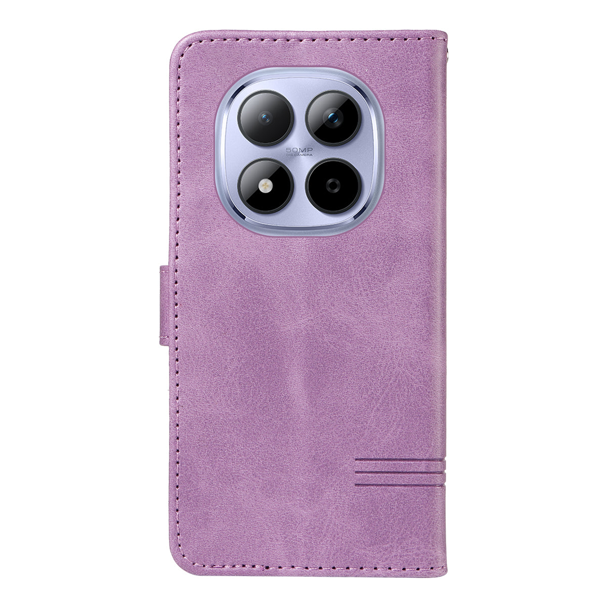 For Xiaomi Redmi Note 15 Pro 5G (Global) Wallet Case T-Shape Lines Leather Phone Cover Stand -  Light Purple