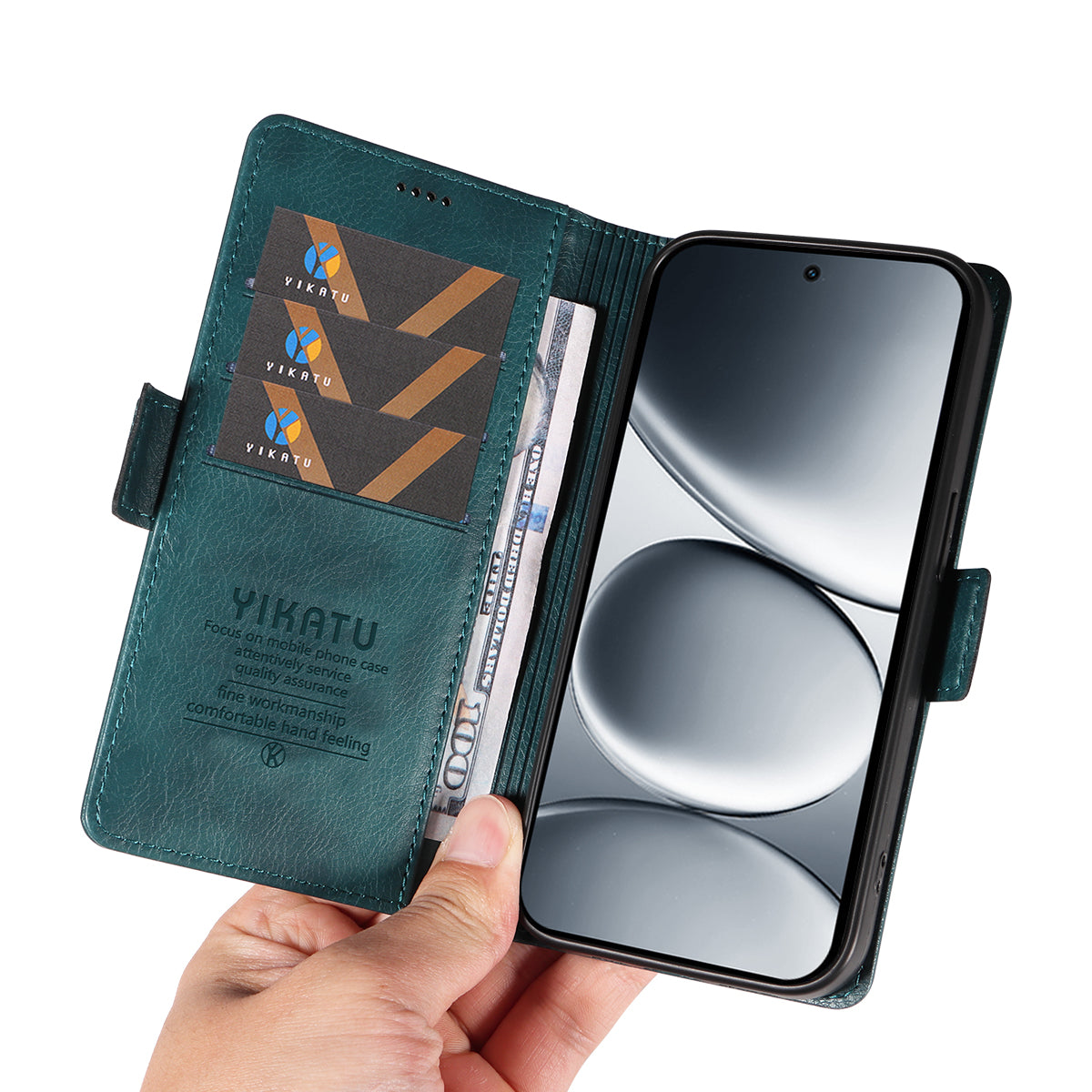 For Xiaomi Redmi Note 15 Pro 5G (Global) Case YIKATU YK-007 Litchi Texture PU Leather Wallet Phone Cover - Blue