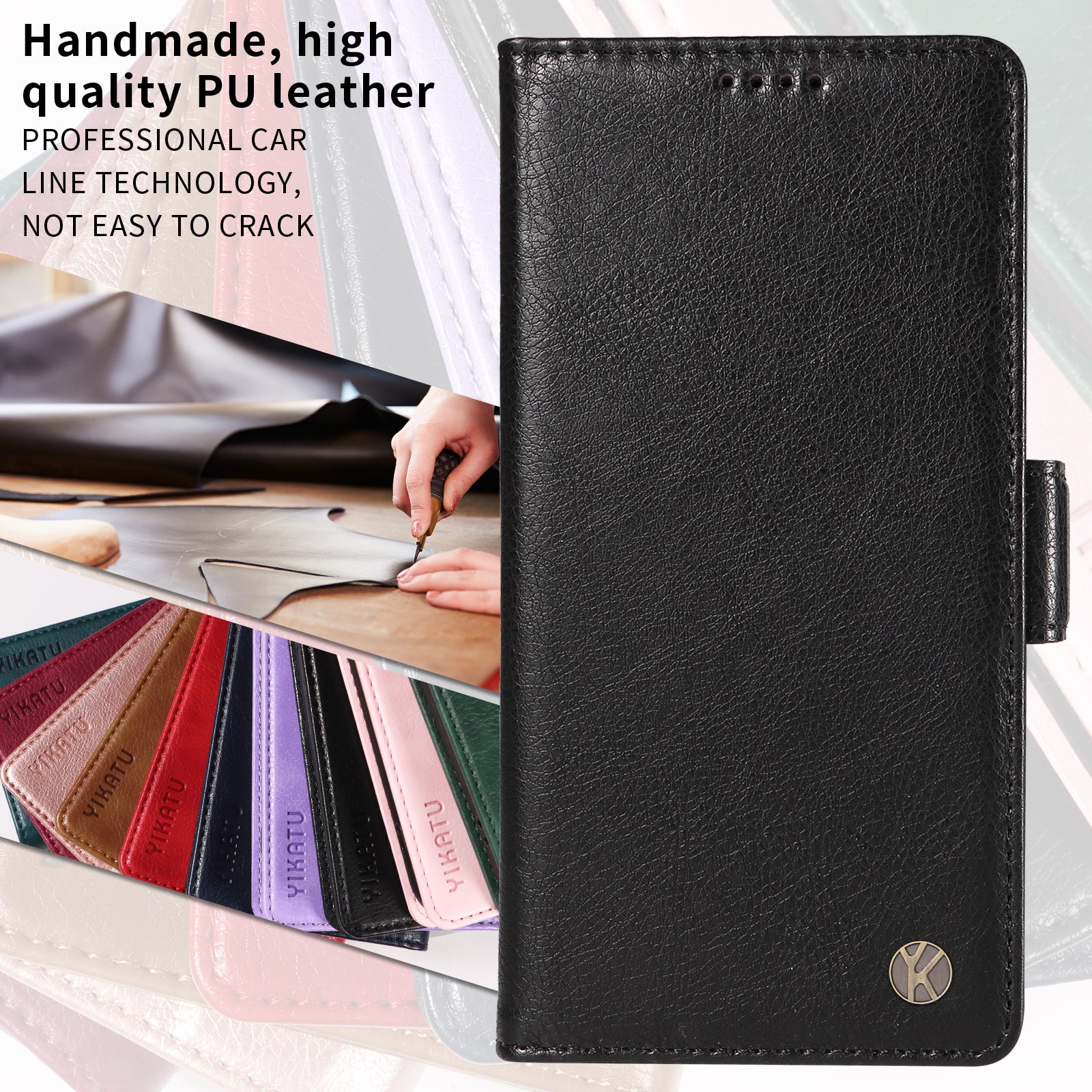 For Xiaomi Redmi Note 15 Pro 5G (Global) Case YIKATU YK-007 Litchi Texture PU Leather Wallet Phone Cover - Black