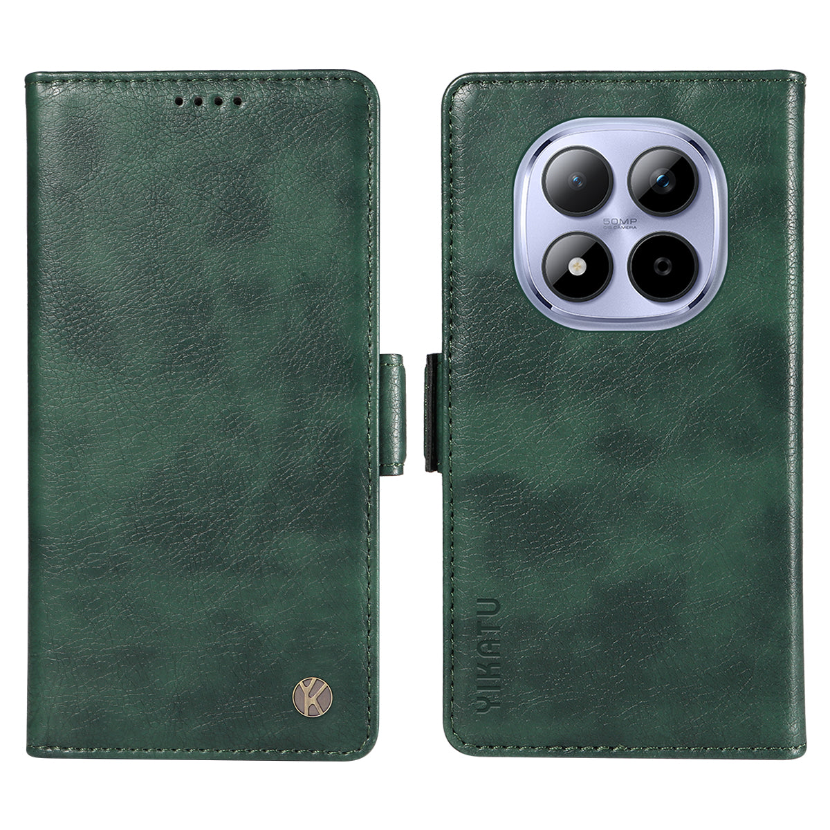 For Xiaomi Redmi Note 15 Pro 5G (Global) Case YIKATU YK-007 Litchi Texture PU Leather Wallet Phone Cover - Green