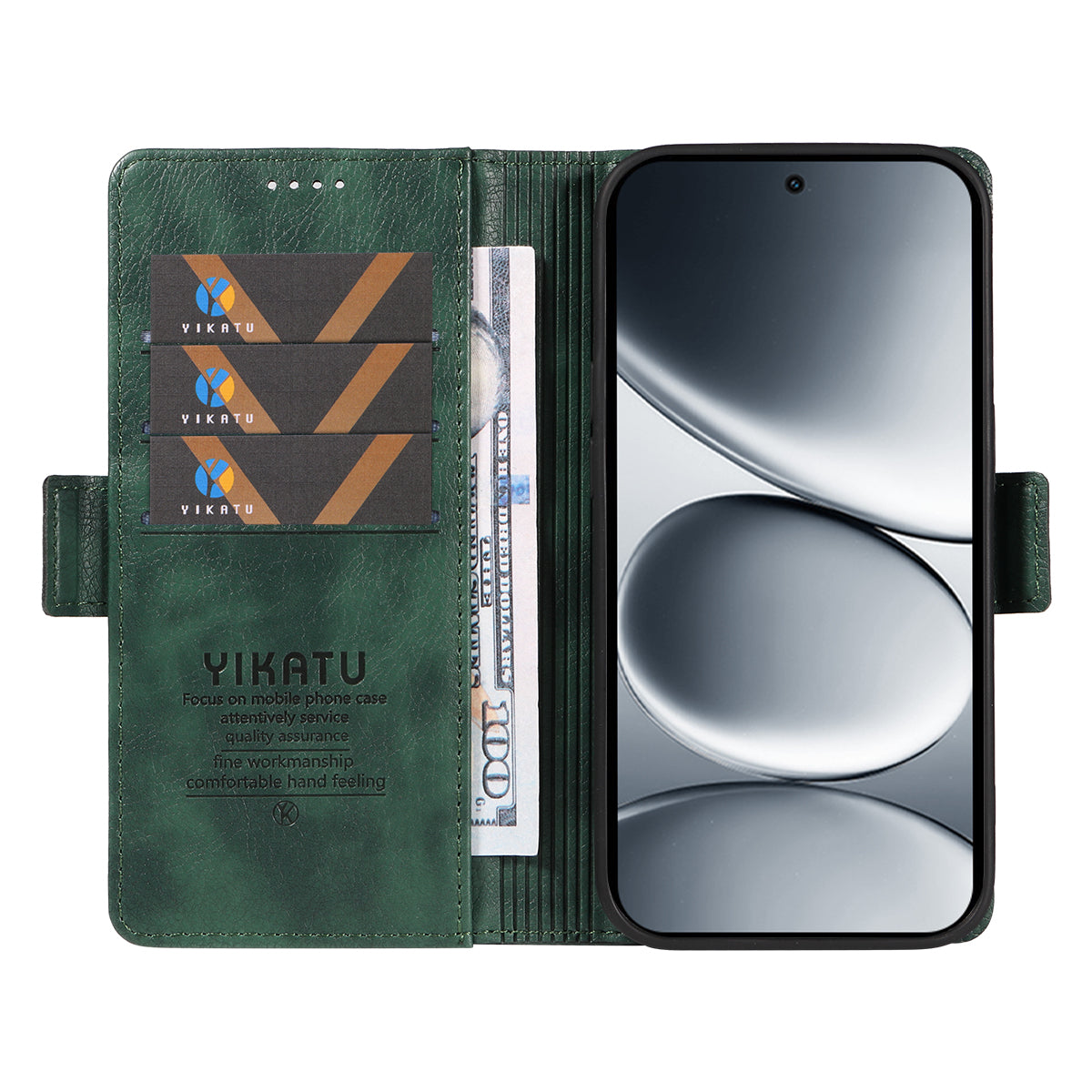For Xiaomi Redmi Note 15 Pro 5G (Global) Case YIKATU YK-007 Litchi Texture PU Leather Wallet Phone Cover - Green