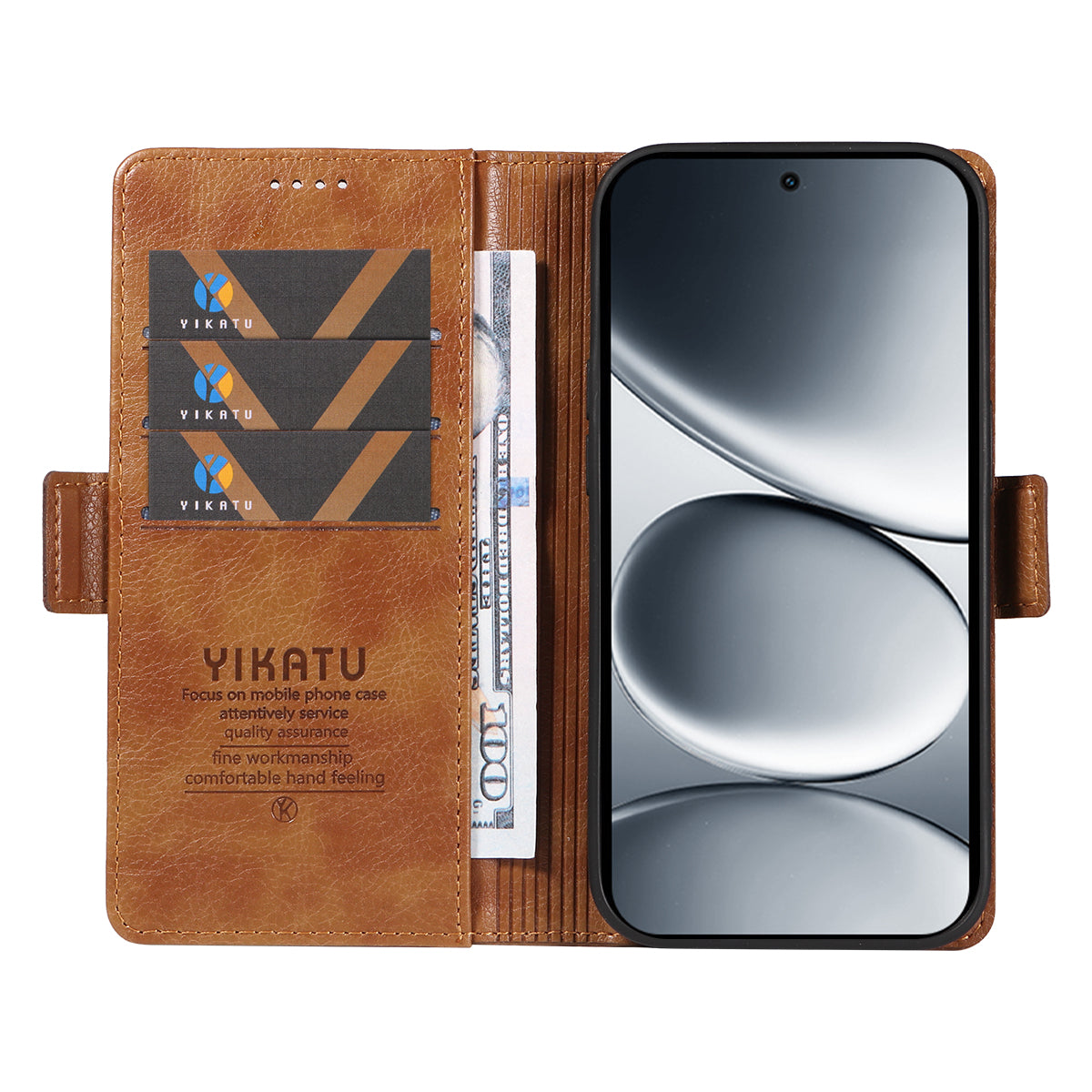 For Xiaomi Redmi Note 15 Pro 5G (Global) Case YIKATU YK-007 Litchi Texture PU Leather Wallet Phone Cover - Brown