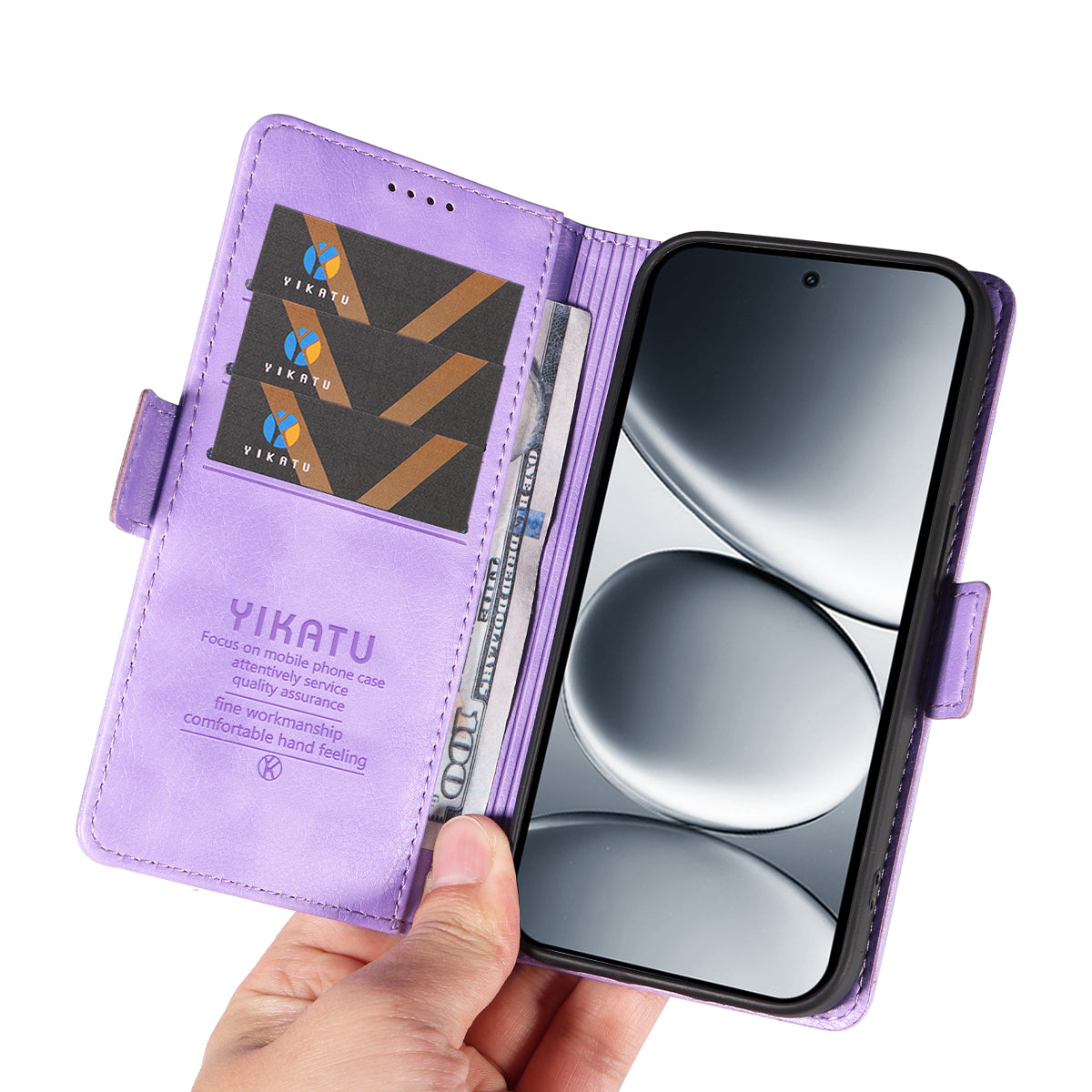 For Xiaomi Redmi Note 15 Pro 5G (Global) Case YIKATU YK-007 Litchi Texture PU Leather Wallet Phone Cover - Purple