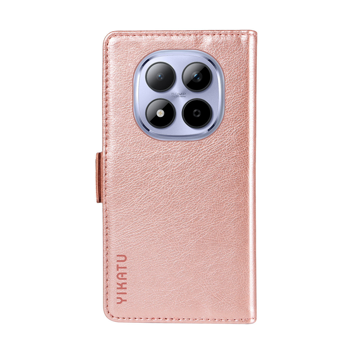 For Xiaomi Redmi Note 15 Pro 5G (Global) Case YIKATU YK-007 Litchi Texture PU Leather Wallet Phone Cover - Rose Gold