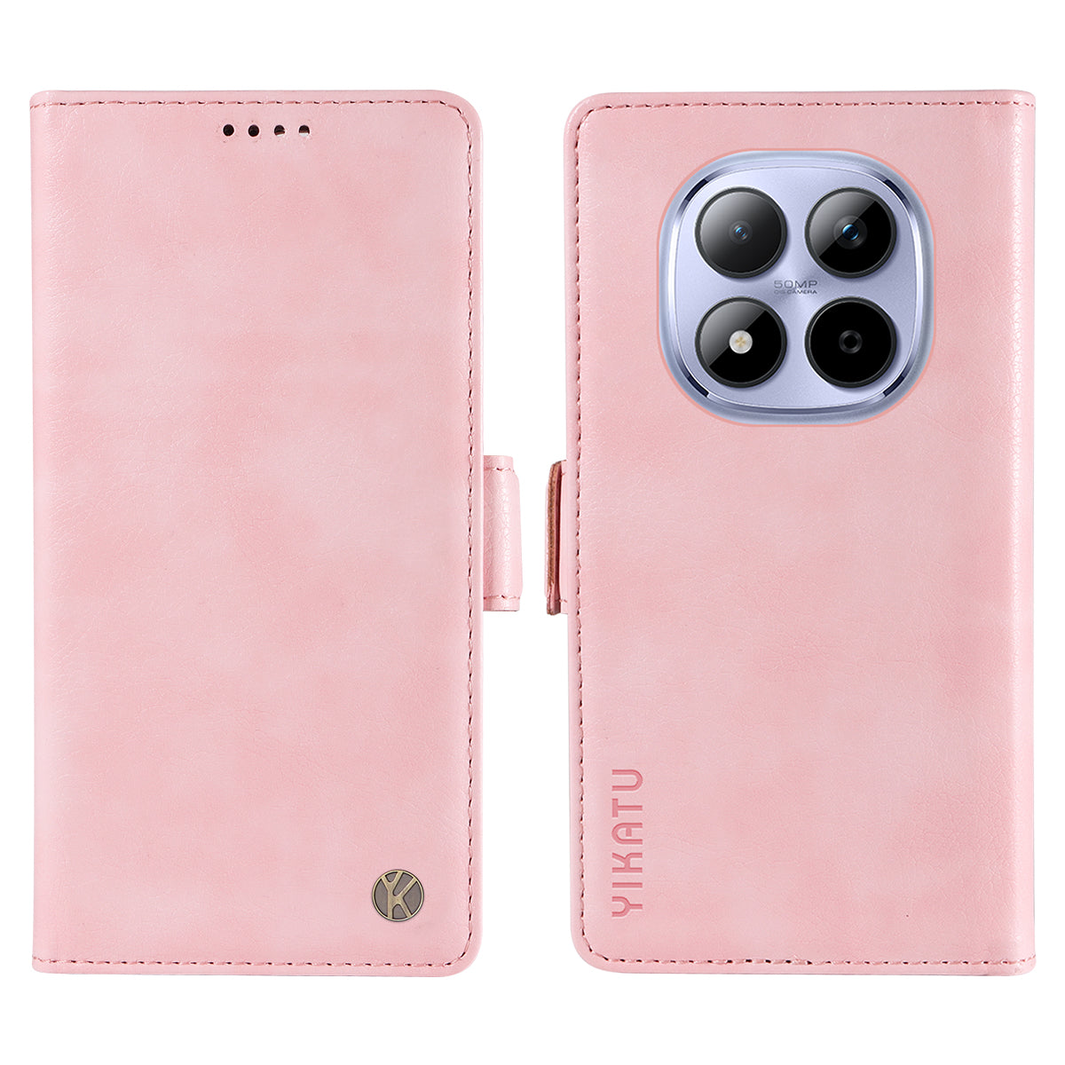 For Xiaomi Redmi Note 15 Pro 5G (Global) Case YIKATU YK-007 Litchi Texture PU Leather Wallet Phone Cover - Pink