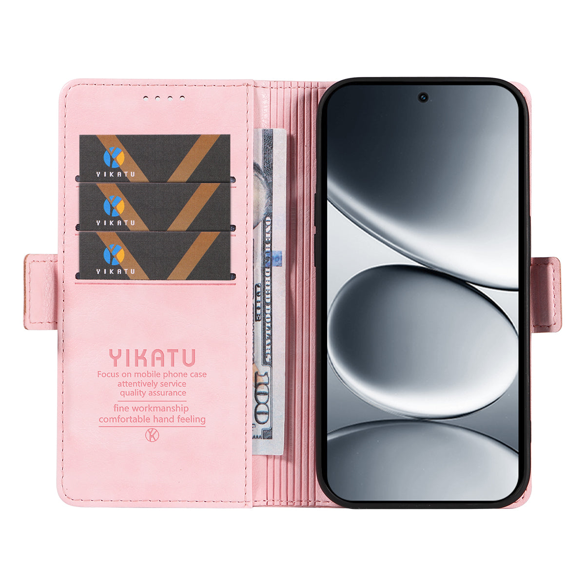 For Xiaomi Redmi Note 15 Pro 5G (Global) Case YIKATU YK-007 Litchi Texture PU Leather Wallet Phone Cover - Pink