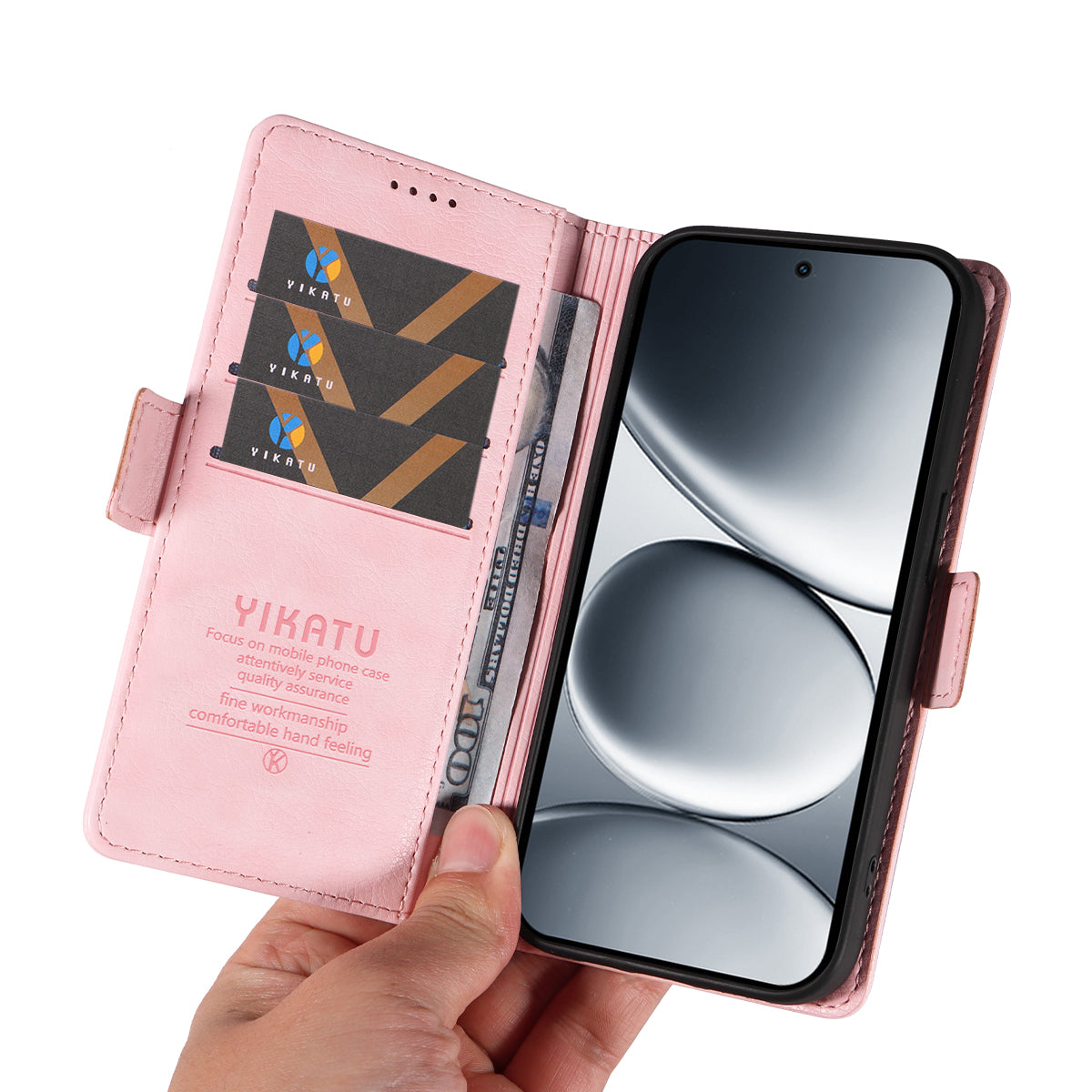 For Xiaomi Redmi Note 15 Pro 5G (Global) Case YIKATU YK-007 Litchi Texture PU Leather Wallet Phone Cover - Pink