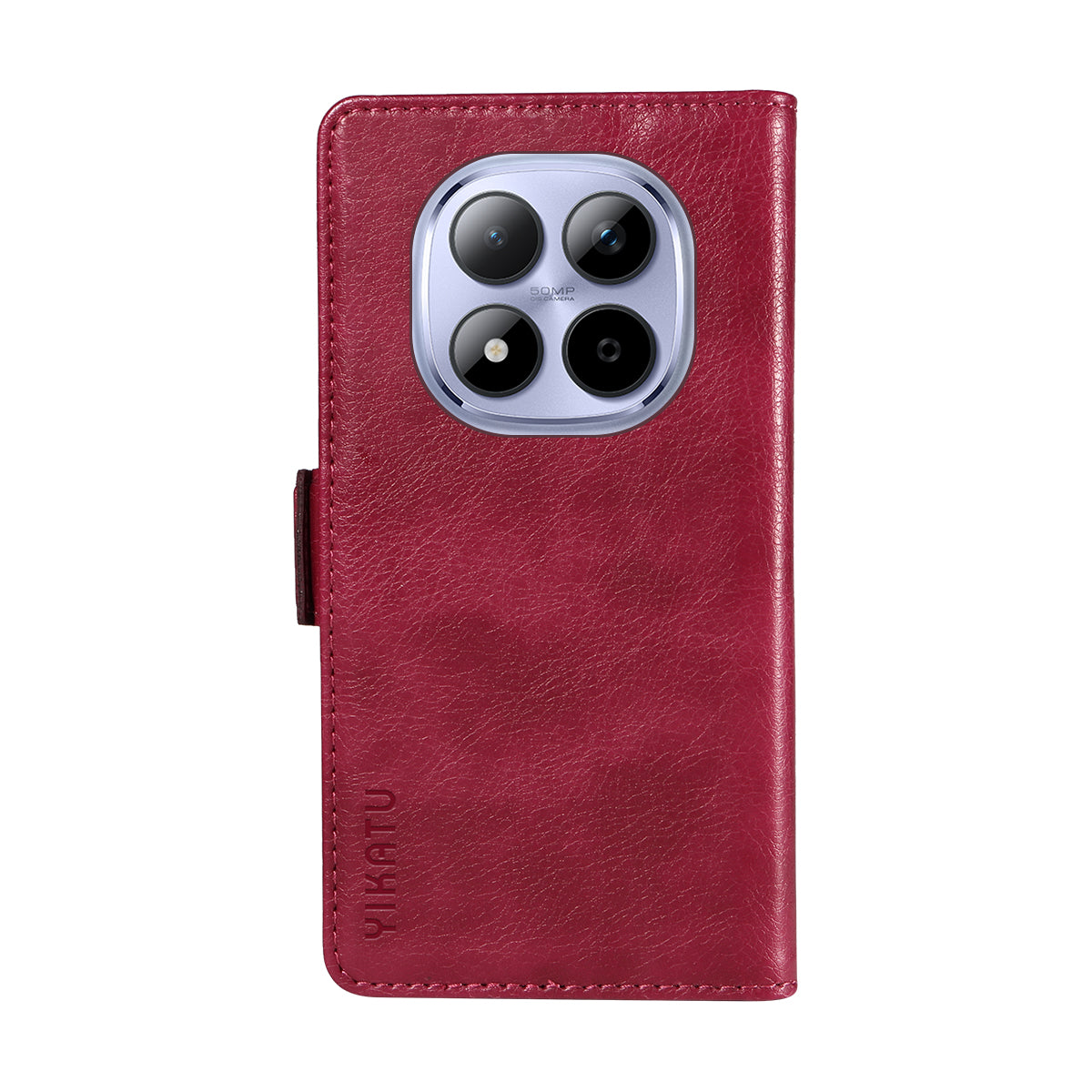 For Xiaomi Redmi Note 15 Pro 5G (Global) Case YIKATU YK-007 Litchi Texture PU Leather Wallet Phone Cover - Wine Red