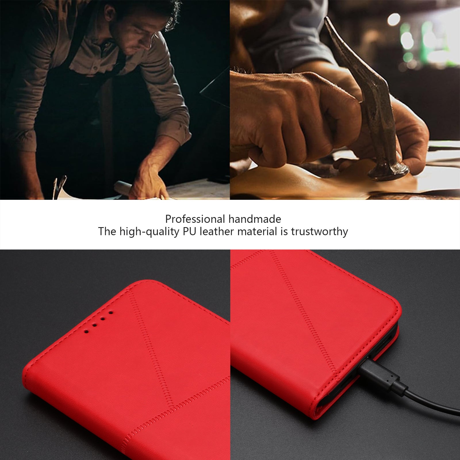 For Xiaomi Poco M8 Pro 5G / Redmi Note 15 Pro+ 5G (Global) Wallet Case Magnetic Closure Leather Flip Phone Cover with Stand - Red