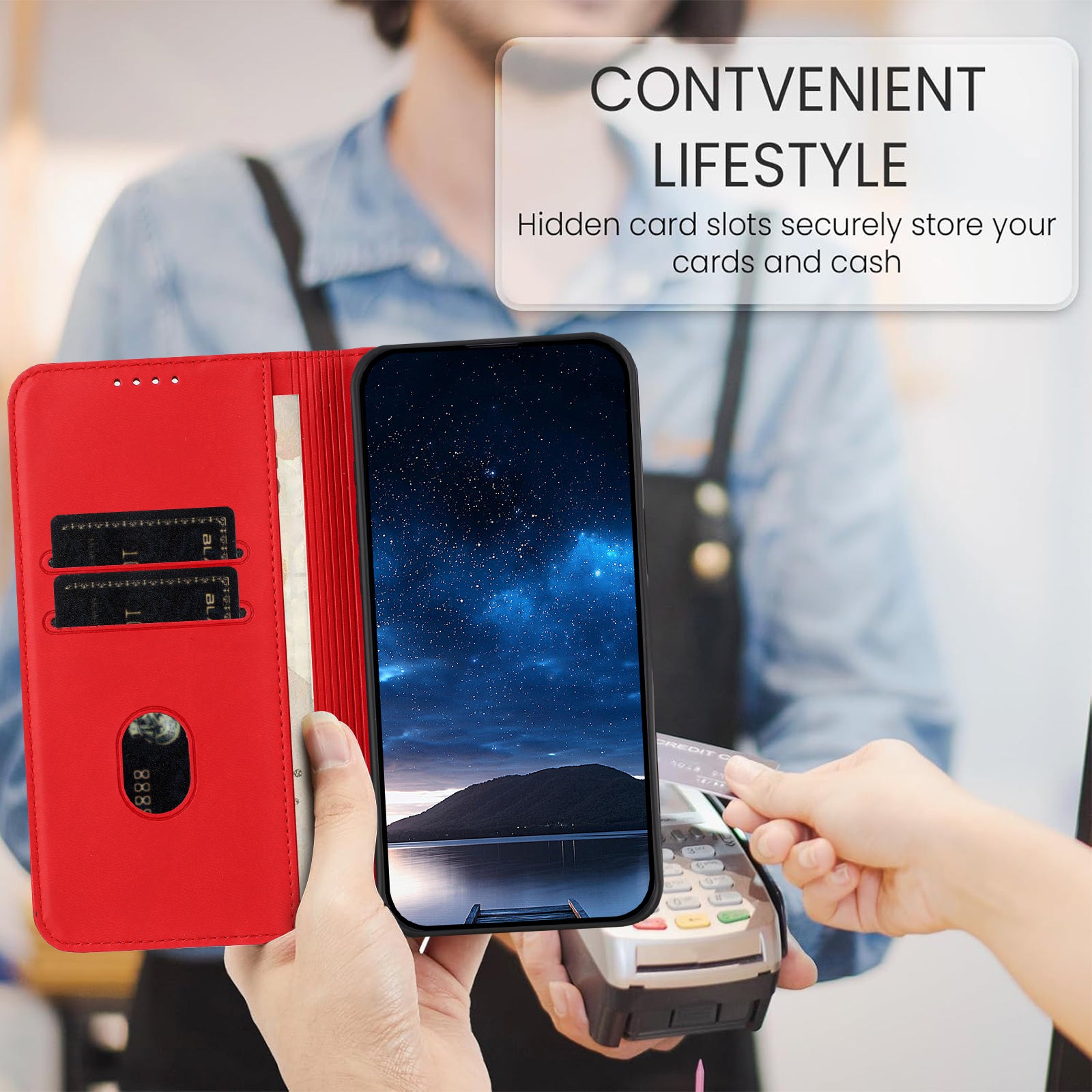 For Xiaomi Poco M8 Pro 5G / Redmi Note 15 Pro+ 5G (Global) Wallet Case Magnetic Closure Leather Flip Phone Cover with Stand - Red