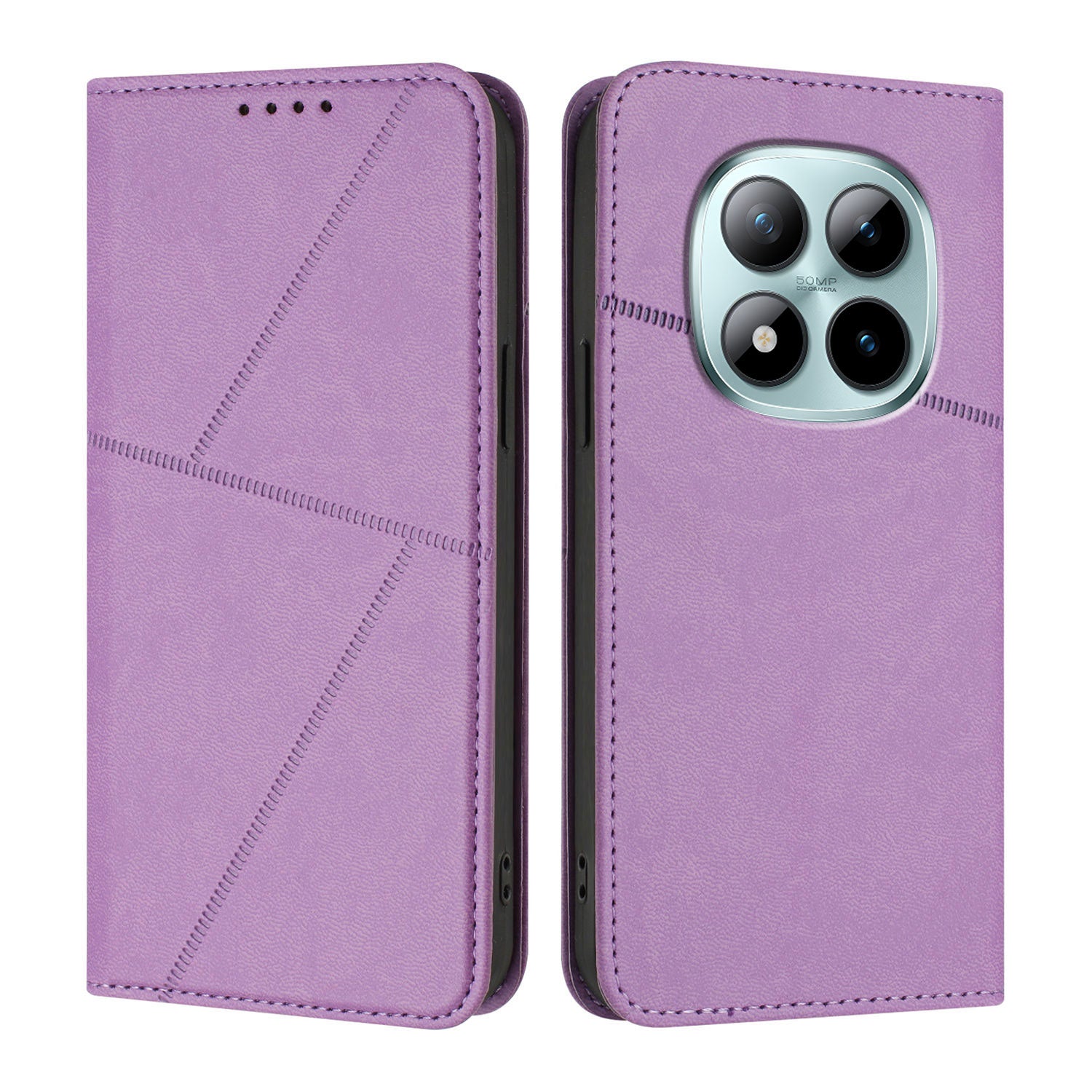 For Xiaomi Poco M8 Pro 5G / Redmi Note 15 Pro+ 5G (Global) Wallet Case Magnetic Closure Leather Flip Phone Cover with Stand - Purple