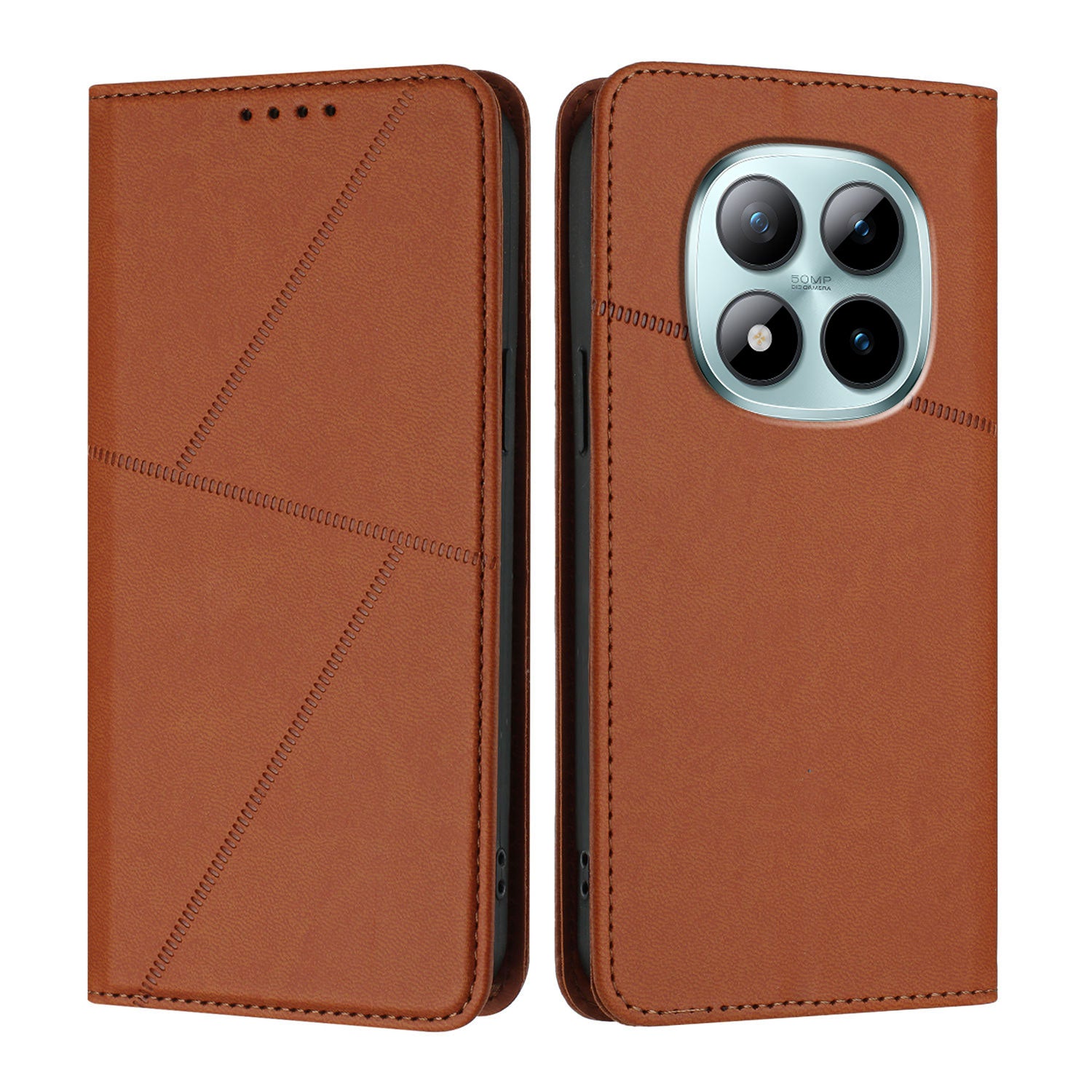 For Xiaomi Poco M8 Pro 5G / Redmi Note 15 Pro+ 5G (Global) Wallet Case Magnetic Closure Leather Flip Phone Cover with Stand - Coffee