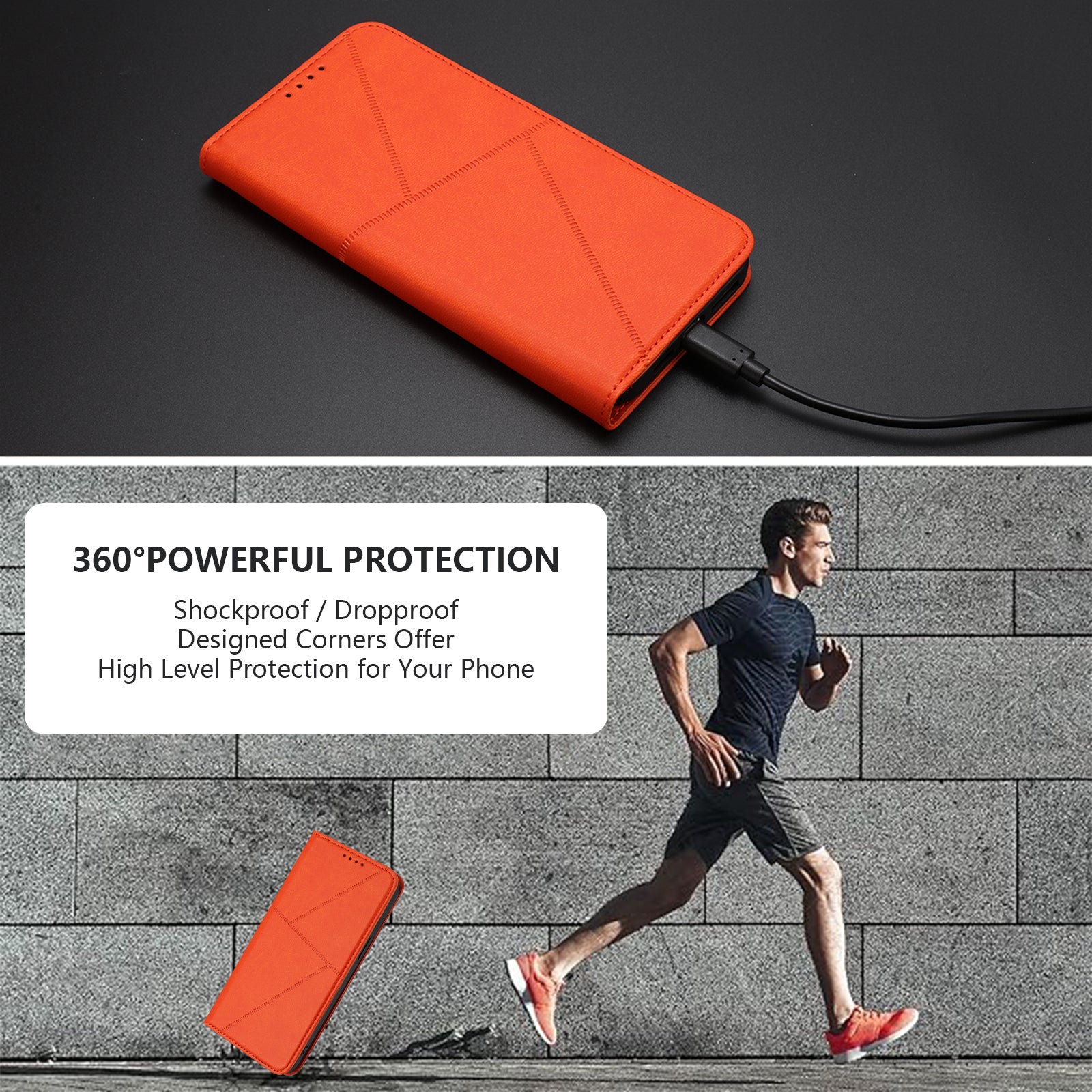 For Xiaomi Poco M8 Pro 5G / Redmi Note 15 Pro+ 5G (Global) Wallet Case Magnetic Closure Leather Flip Phone Cover with Stand - Orange