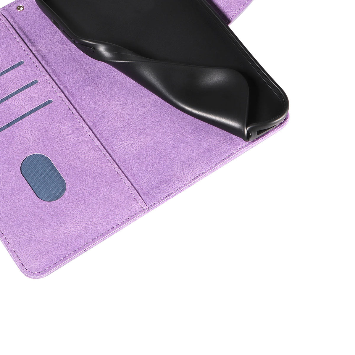 For Xiaomi Redmi Note 15 Pro 5G (Global) Wallet Case Leather Phone Cover Stand with Curved Line Design -  Light Purple