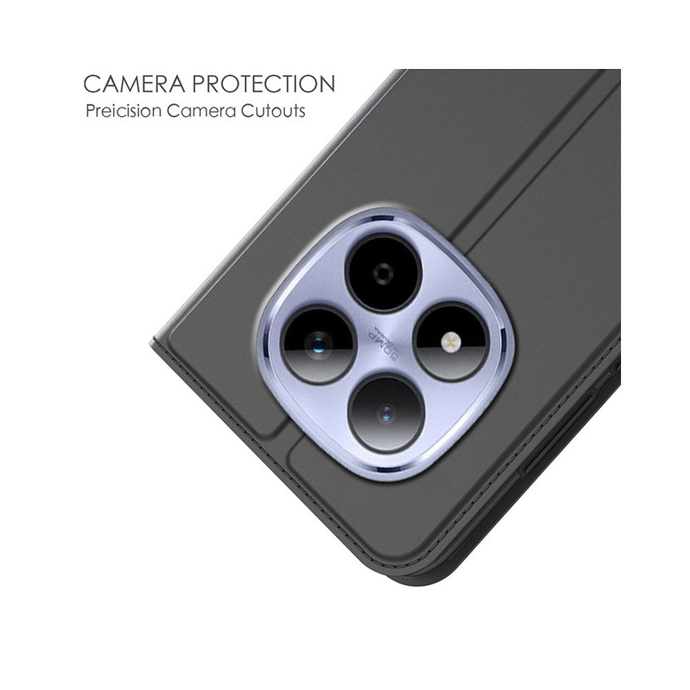 For Xiaomi Poco M8 Pro 5G / Redmi Note 15 Pro+ 5G (Global) Case PU Leather Phone Cover with Card Holder Stand - Black