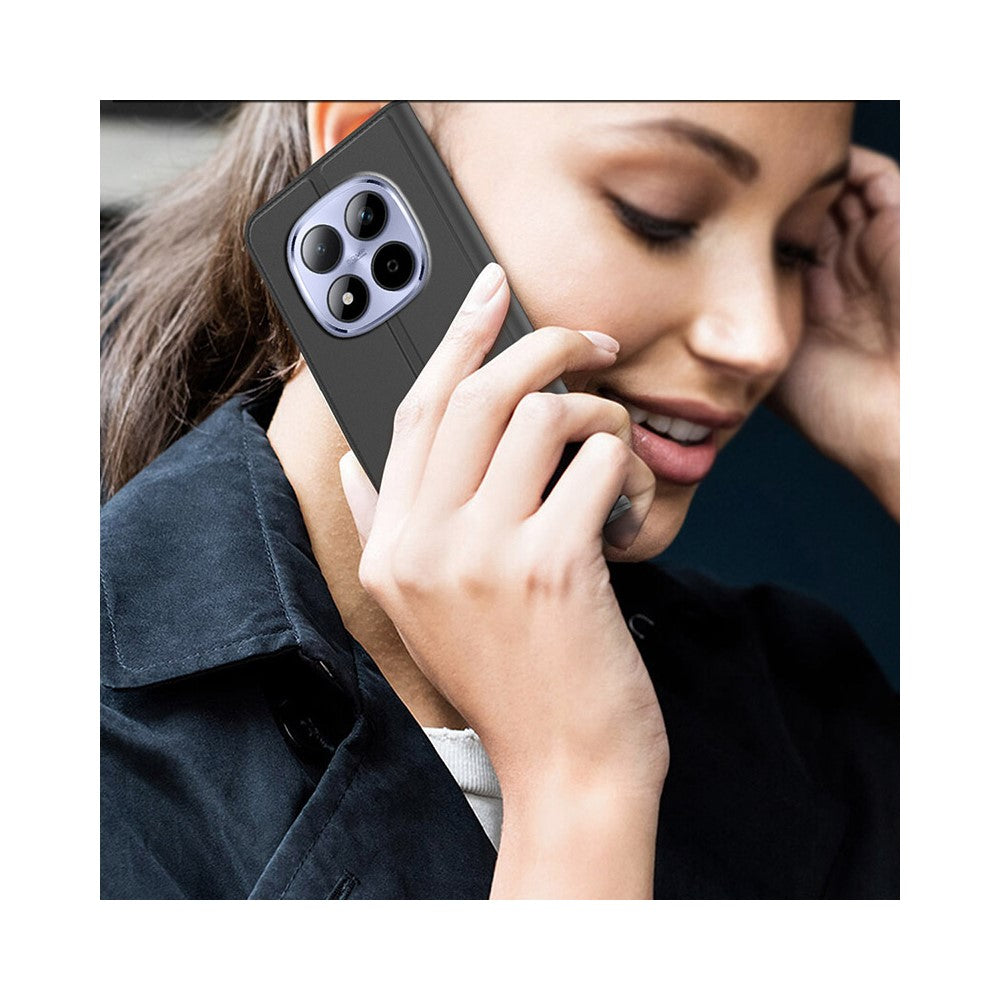 For Xiaomi Poco M8 Pro 5G / Redmi Note 15 Pro+ 5G (Global) Case PU Leather Phone Cover with Card Holder Stand - Black