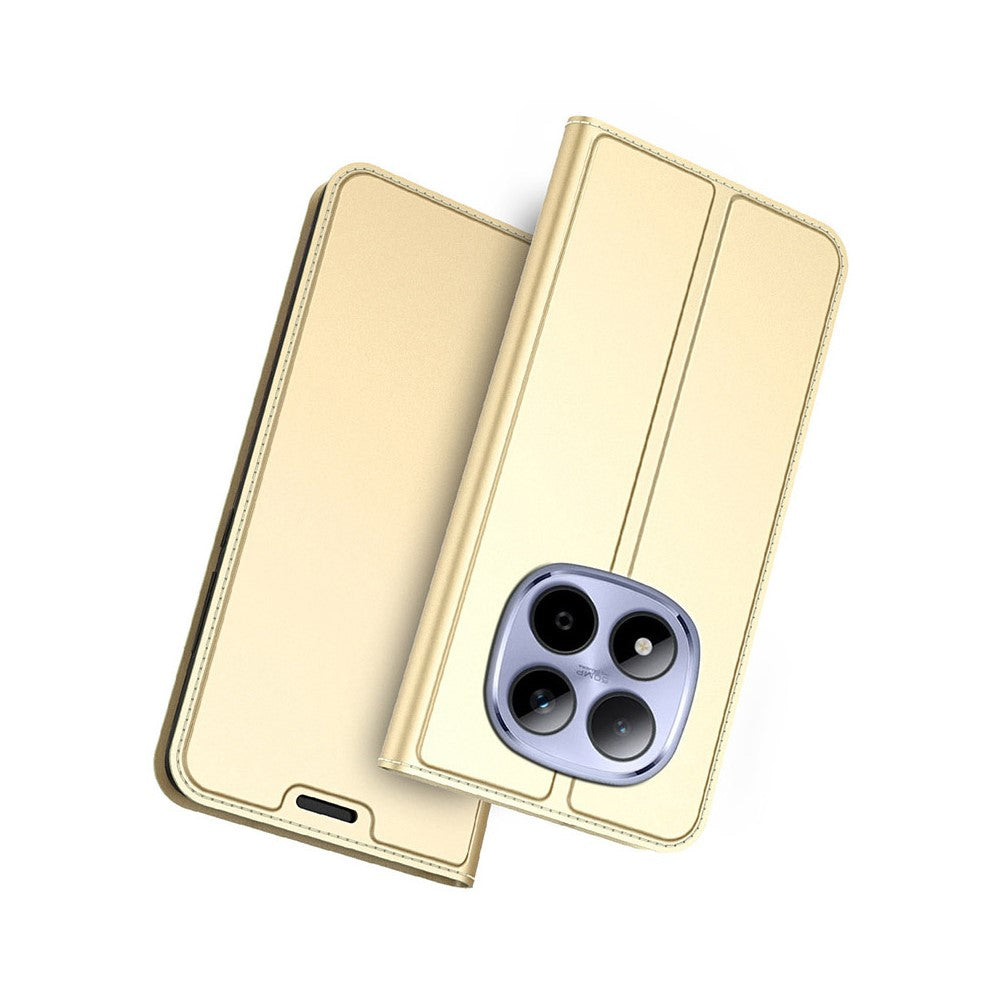 For Xiaomi Poco M8 Pro 5G / Redmi Note 15 Pro+ 5G (Global) Case PU Leather Phone Cover with Card Holder Stand - Gold