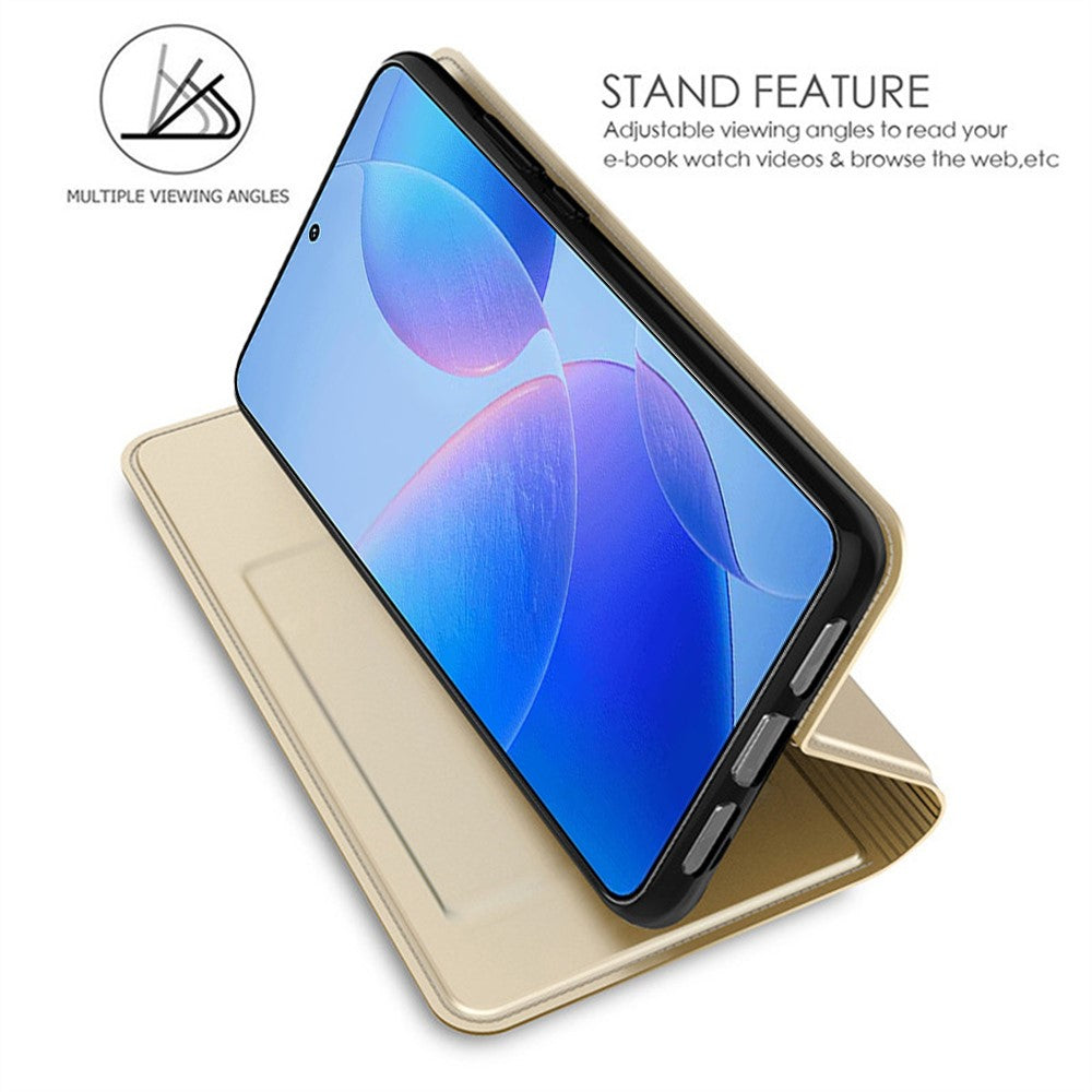 For Xiaomi Poco M8 Pro 5G / Redmi Note 15 Pro+ 5G (Global) Case PU Leather Phone Cover with Card Holder Stand - Gold