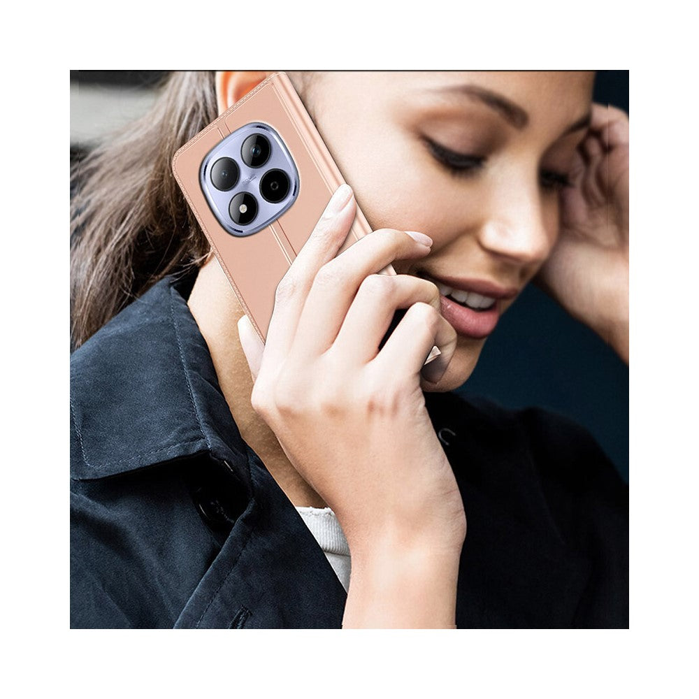 For Xiaomi Poco M8 Pro 5G / Redmi Note 15 Pro+ 5G (Global) Case PU Leather Phone Cover with Card Holder Stand - Rose Gold