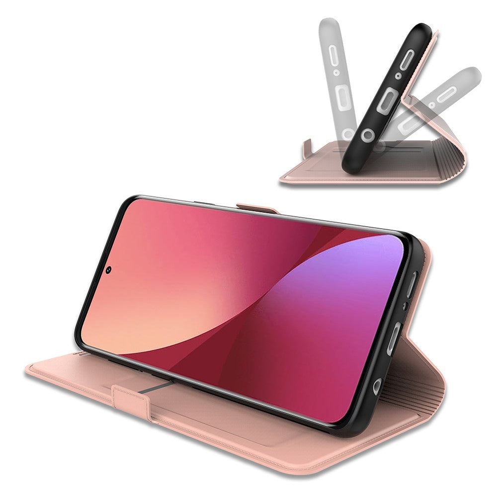For Xiaomi Poco M8 Pro 5G / Redmi Note 15 Pro+ 5G (Global) Case Shockproof TPU Inner Shell Leather Phone Cover Card Slot - Rose Gold