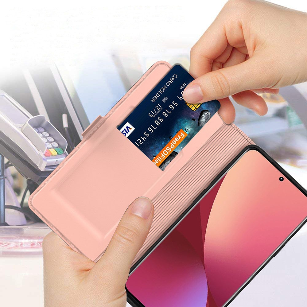 For Xiaomi Poco M8 Pro 5G / Redmi Note 15 Pro+ 5G (Global) Case Shockproof TPU Inner Shell Leather Phone Cover Card Slot - Rose Gold