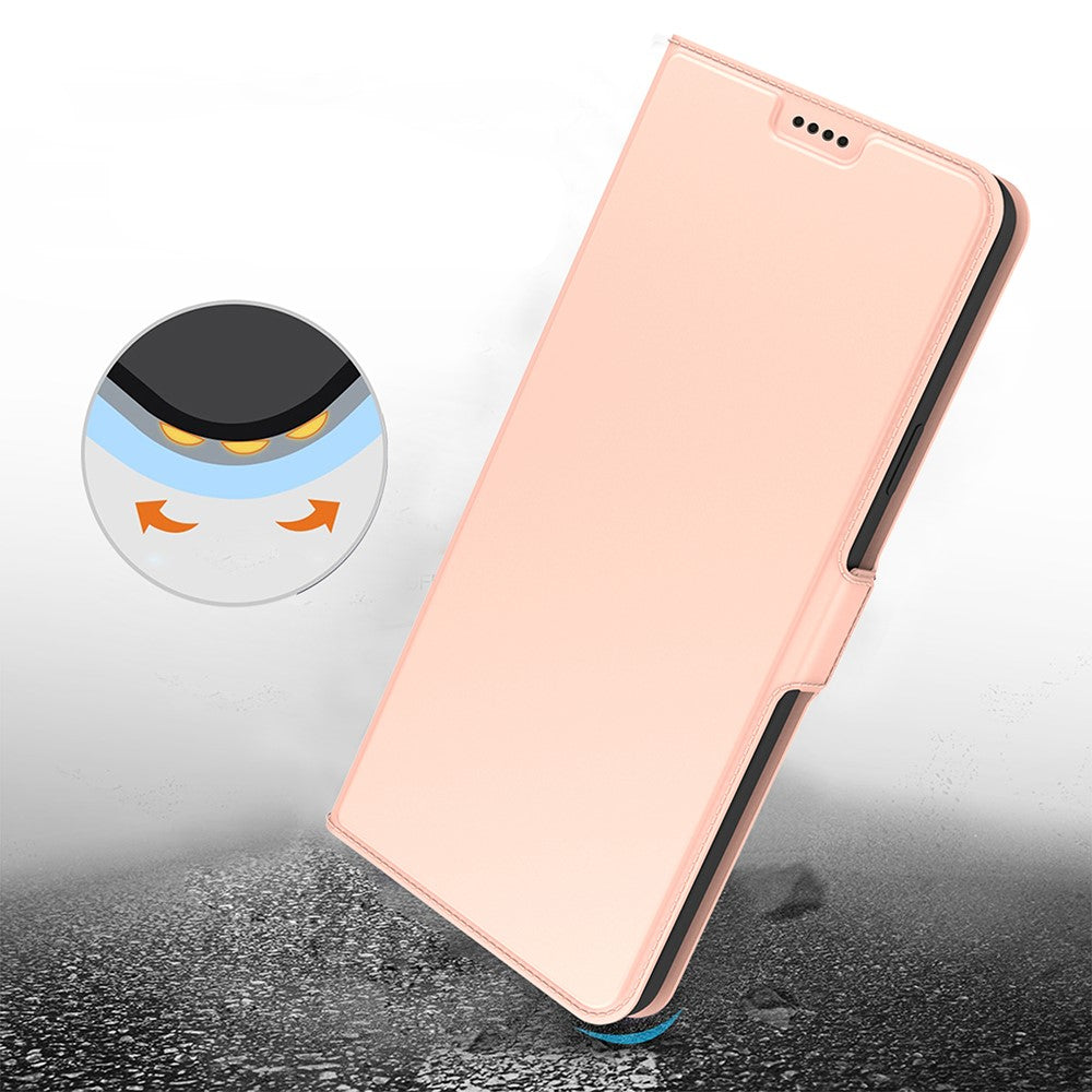 For Xiaomi Poco M8 Pro 5G / Redmi Note 15 Pro+ 5G (Global) Case Shockproof TPU Inner Shell Leather Phone Cover Card Slot - Rose Gold