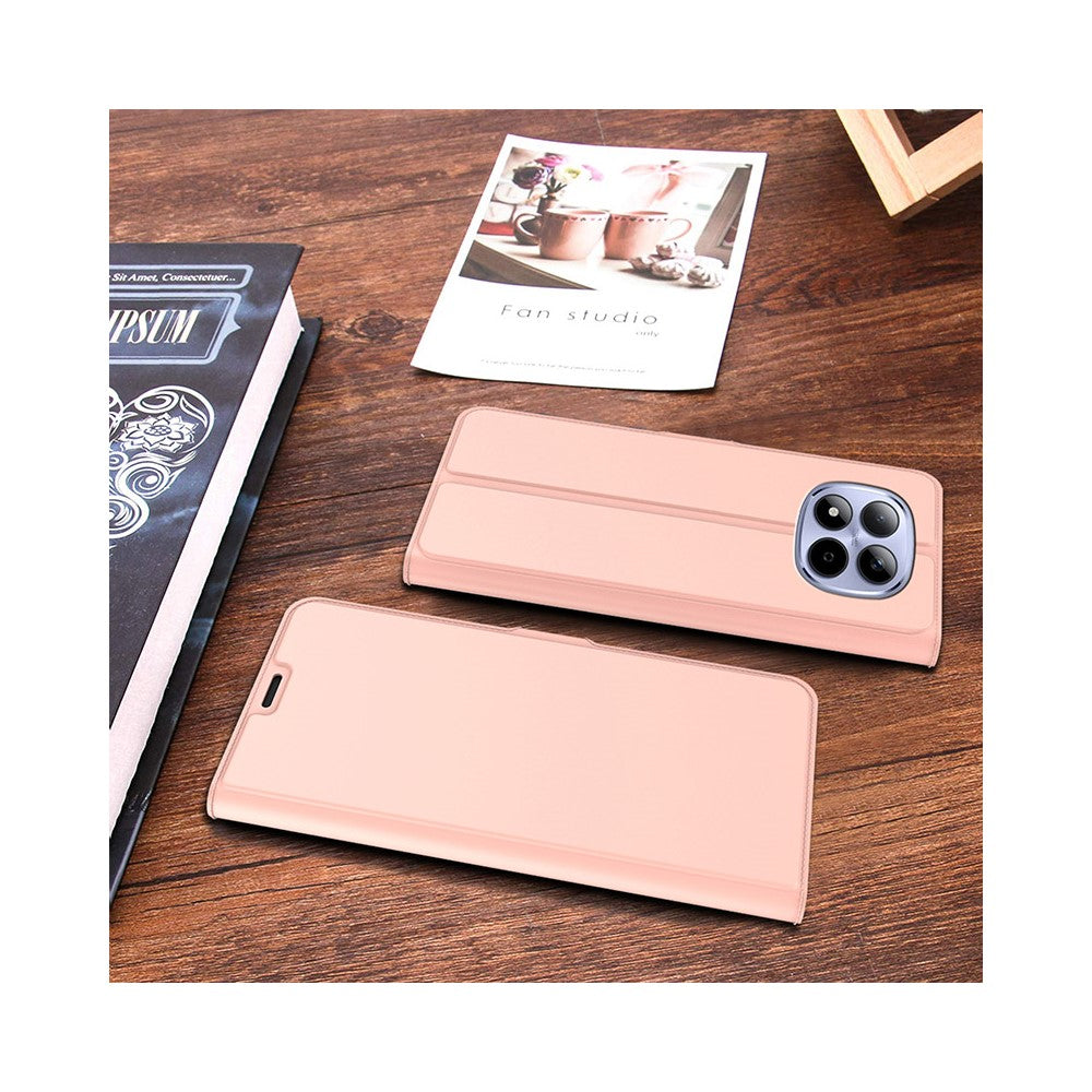 For Xiaomi Poco M8 Pro 5G / Redmi Note 15 Pro+ 5G (Global) Case Shockproof TPU Inner Shell Leather Phone Cover Card Slot - Rose Gold
