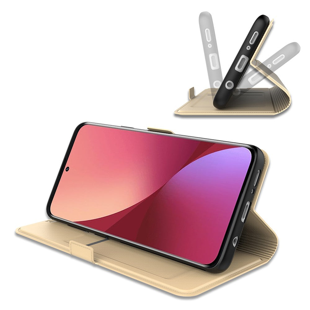 For Xiaomi Poco M8 Pro 5G / Redmi Note 15 Pro+ 5G (Global) Case Shockproof TPU Inner Shell Leather Phone Cover Card Slot - Gold