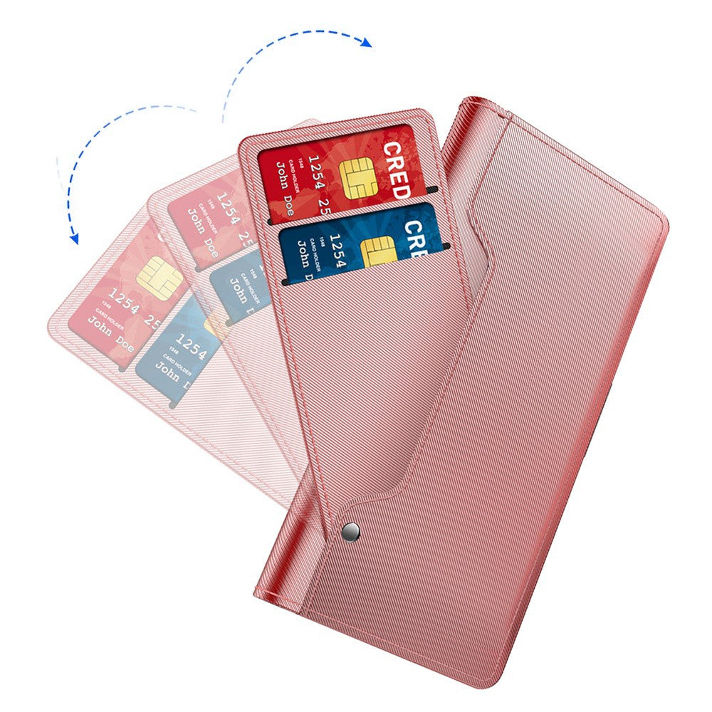For Xiaomi Poco M8 Pro 5G / Redmi Note 15 Pro+ 5G (Global) Case Stand PU Leather Phone Cover Card Holder Mirror - Rose Gold